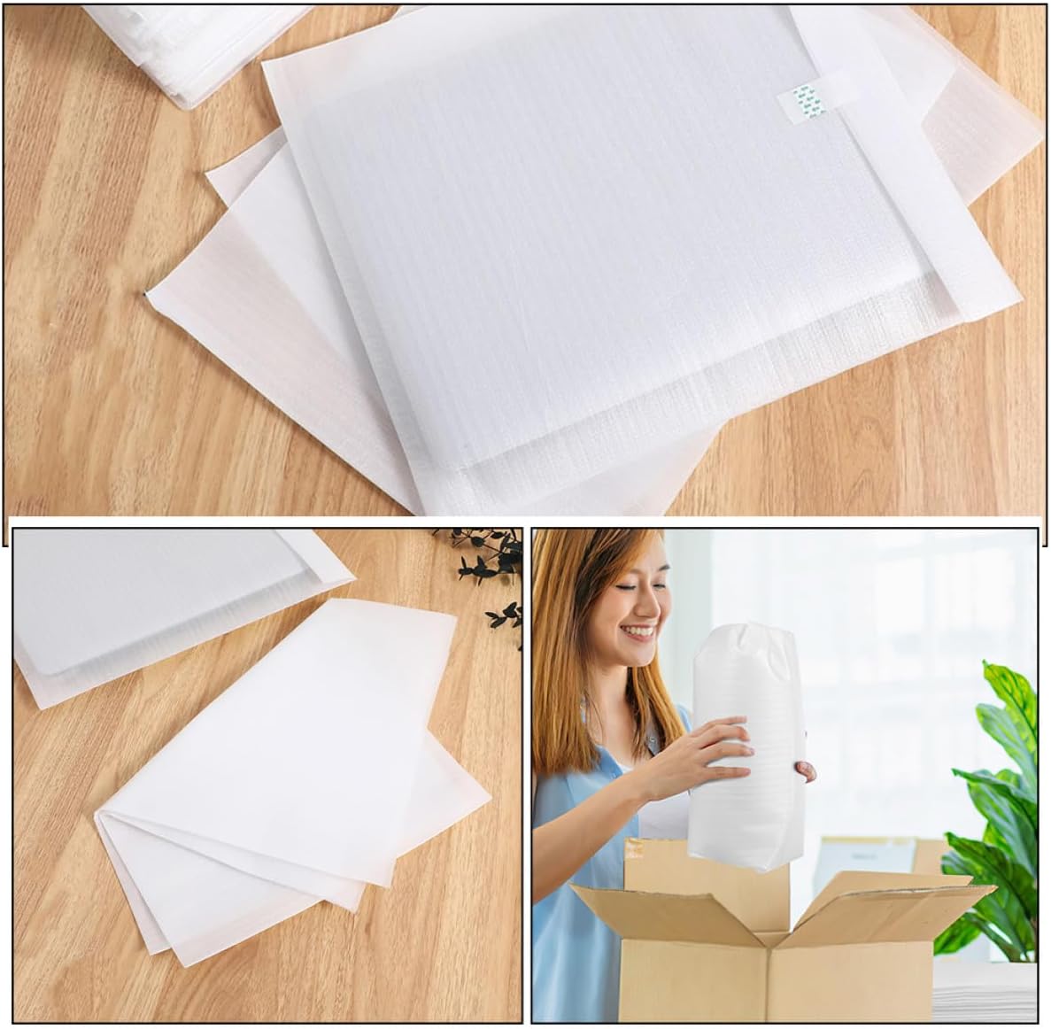 100pcs Waterproof Epe Foam Wrap Bags 15x15cm Shockproof Cushioning Foam Pouches for Moving Packaging and Fragile Item Protection