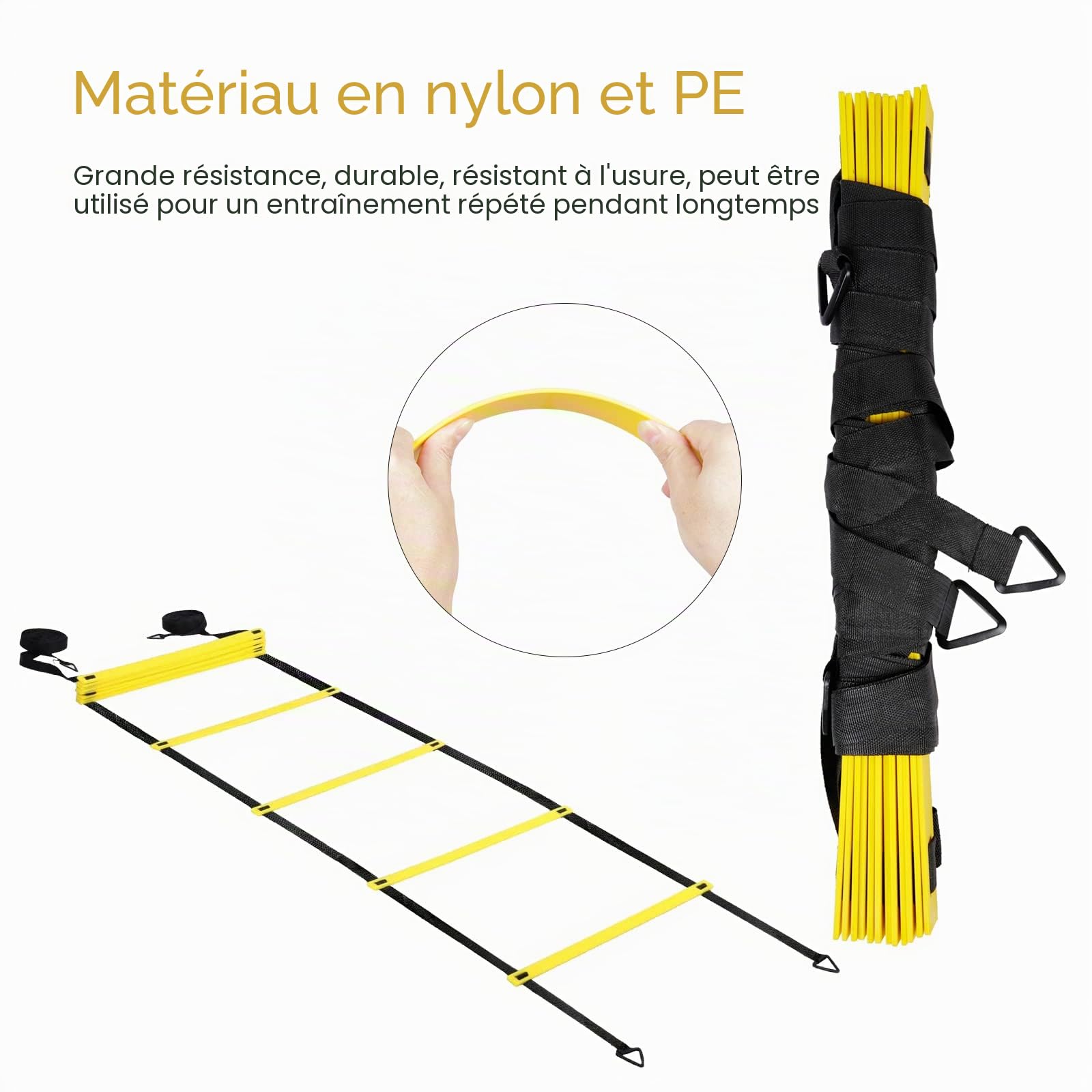 21 pièces Foot Accessoires Kit d'entraînement de Football pour Enfants, Agility Speed Échelle Equipment Football Kick Entraîneur Solo Entraînement Entrainement Football Kit (21)