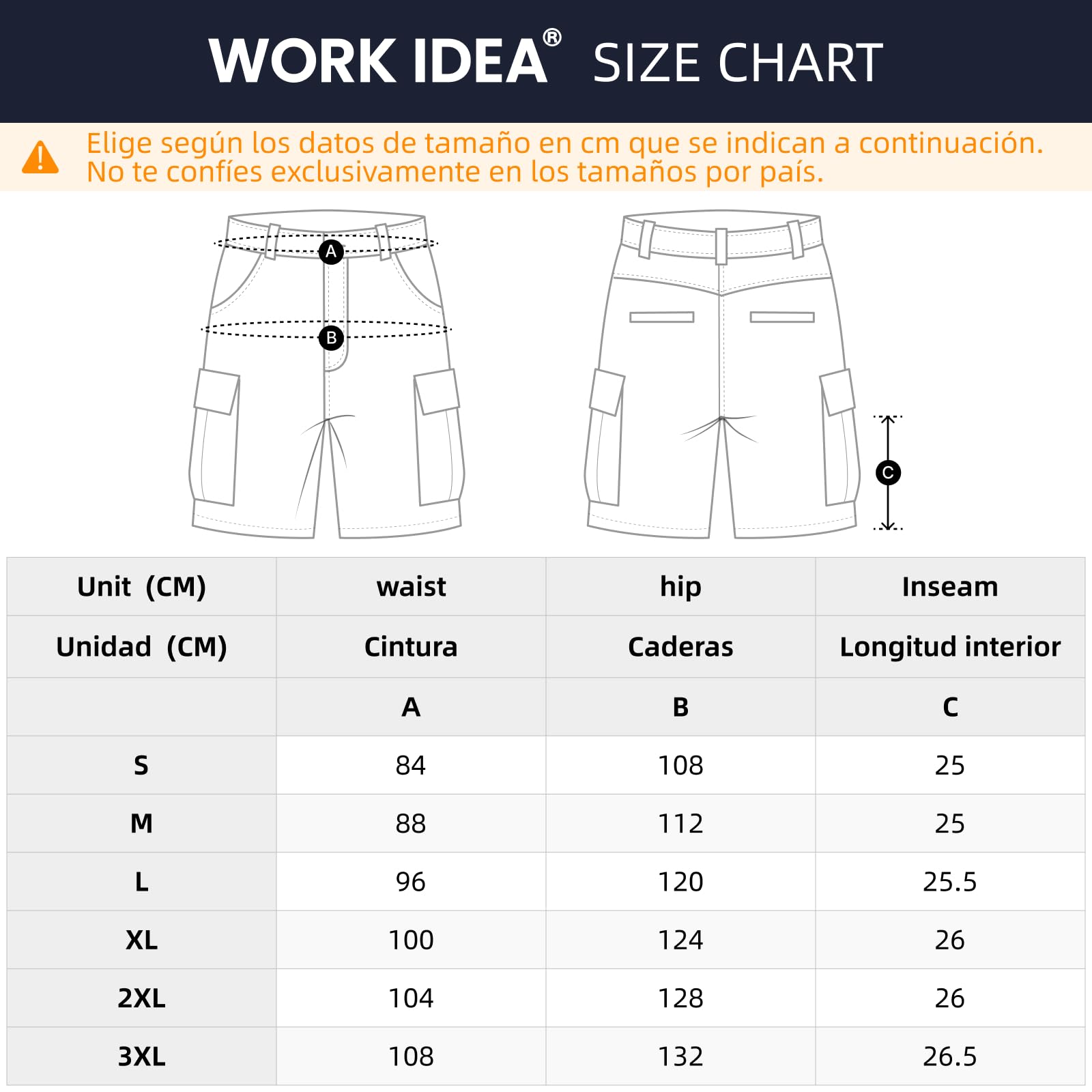 WORK IDEA Pantalones Cortos de Trabajo para Hombre, Pantalones Cortos de Verano Resistentes para Combate, múltiples Bolsillos, Bolsillos Cortos Desmontables