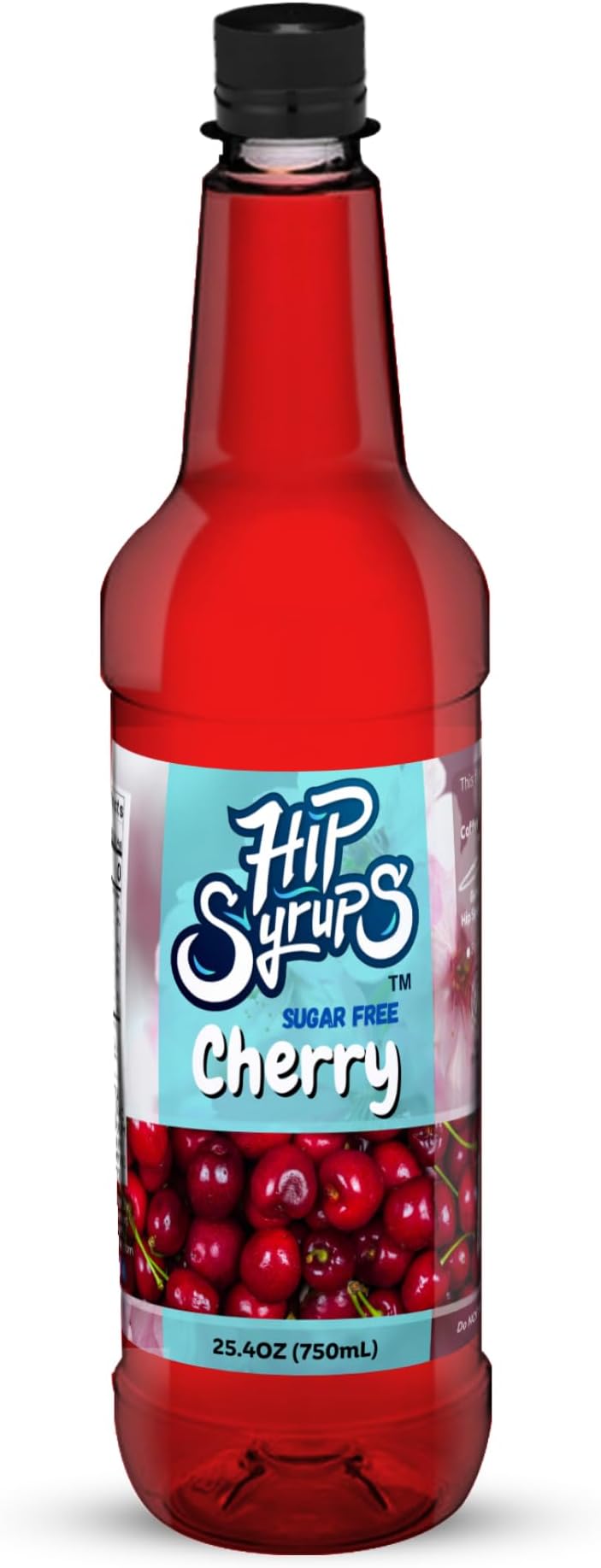 Hip Syrups - Cherry Sugar Free Simple Syrup Designed for Water Flavor, Bubble Tea, Boba Tea, Cocktails, Sugar Free