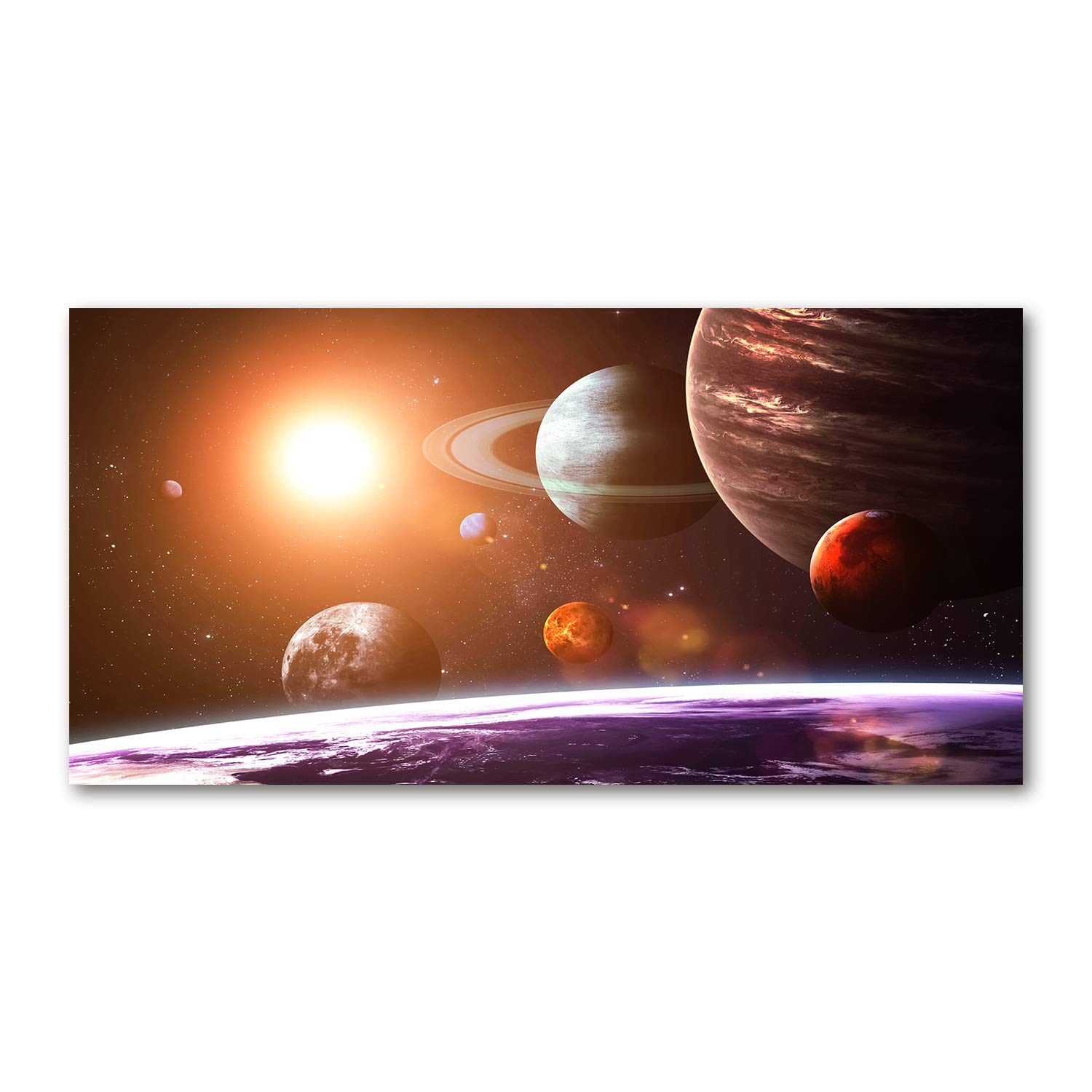Tableau en verre acrylique cosmos multicolore panoramique Tulup