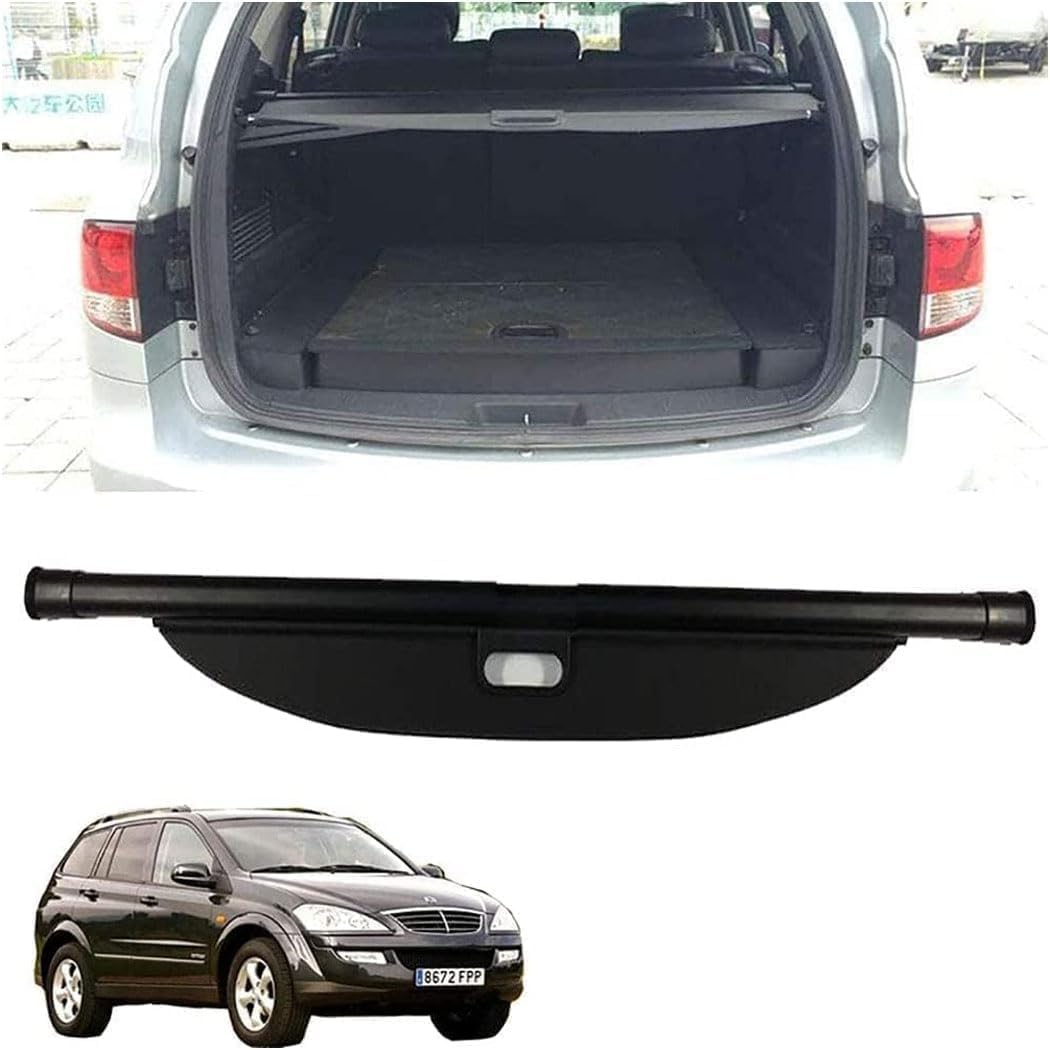 liufangfc Retractable Cargo Cover for SsangYong Kyron 2007-2013, Waterproof Boot Privacy Parcel Shelf - Easy No-Drill Install