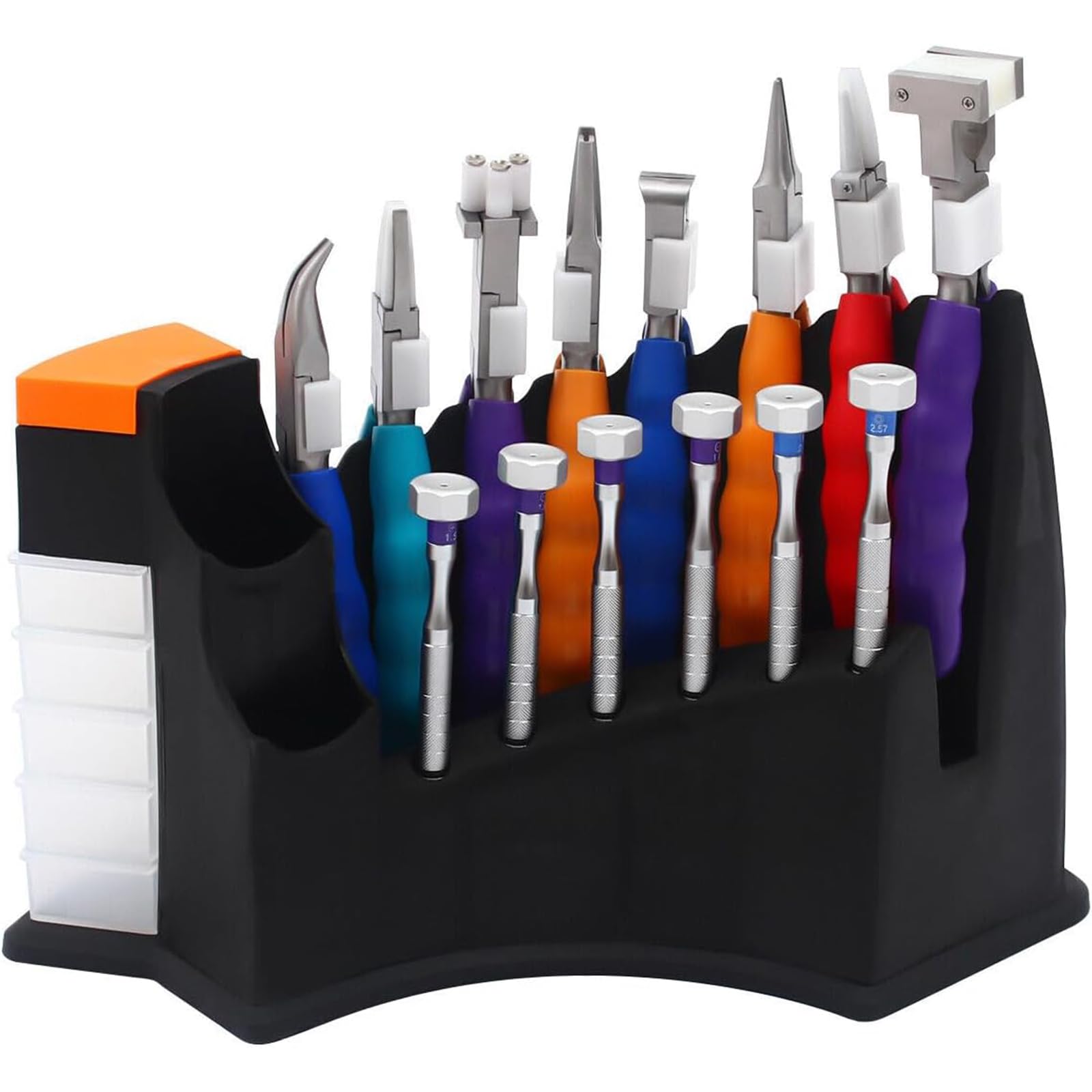Brillen Reparatur Set 14-Tlg Optiker Zangen Schraubendreher Ständer,Black,O
