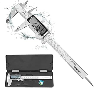 Electronic Digital Vernier Caliper, LOUISWARE Stainless Steel Caliper 150mm/0-6 inch Measuring Tools with Extra-Large LCD Screen, inch/Metric Conversion