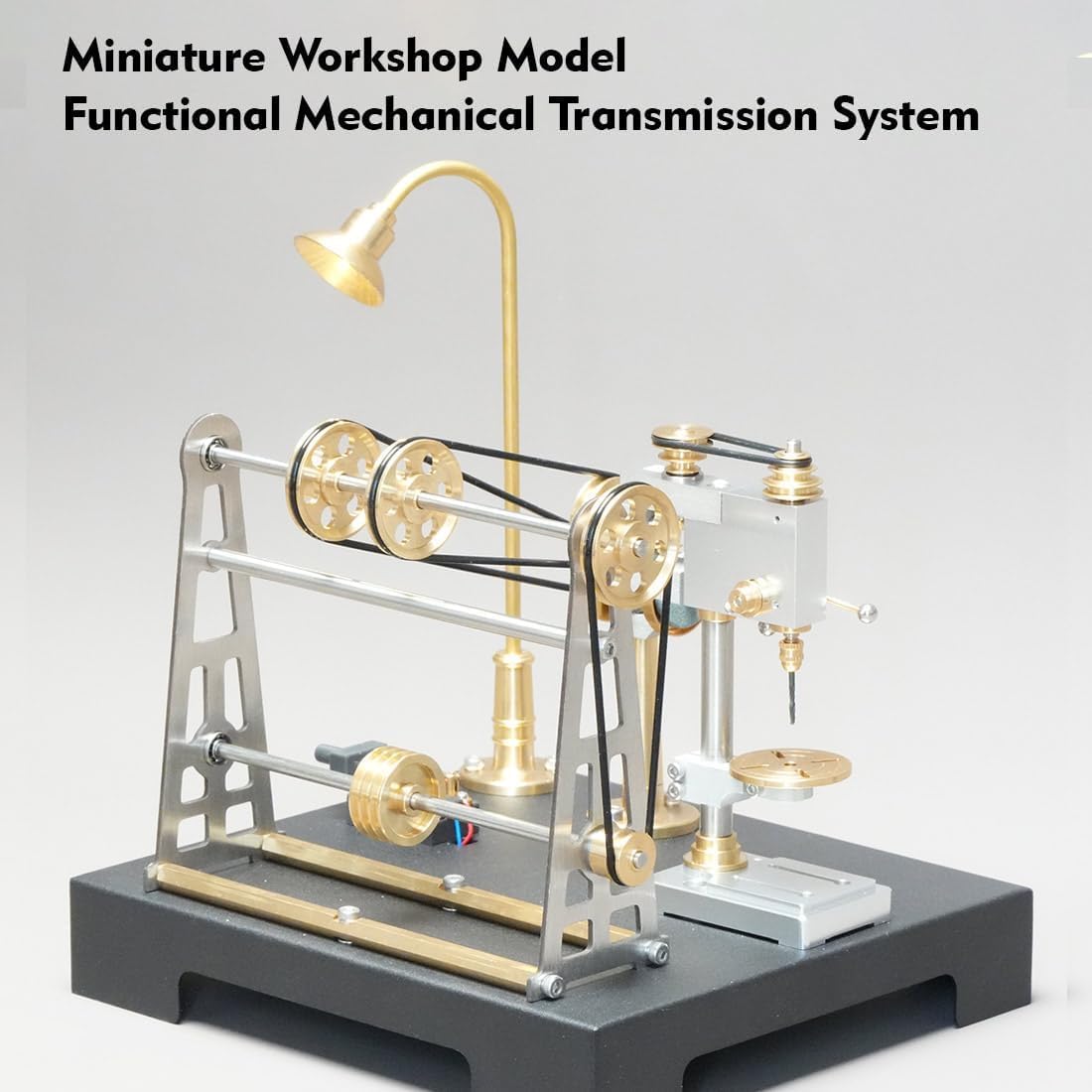 RETROL GF-01 Kit de modélisme d'atelier mécanique, 27 pièces, système de transmission fonctionnel avec poulies et courroies, atelier vintage steampunk pour modèles de moteur à vapeur SE-01/02/03