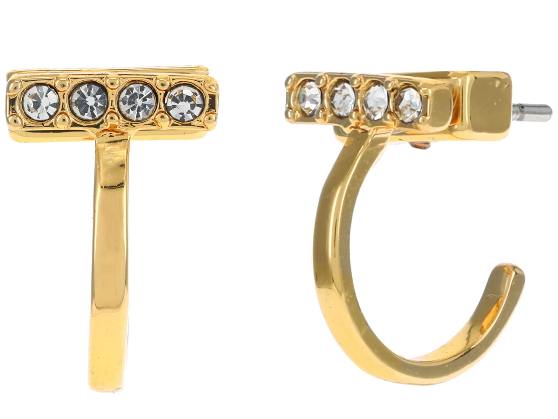 Pave Bar Huggie Earrings