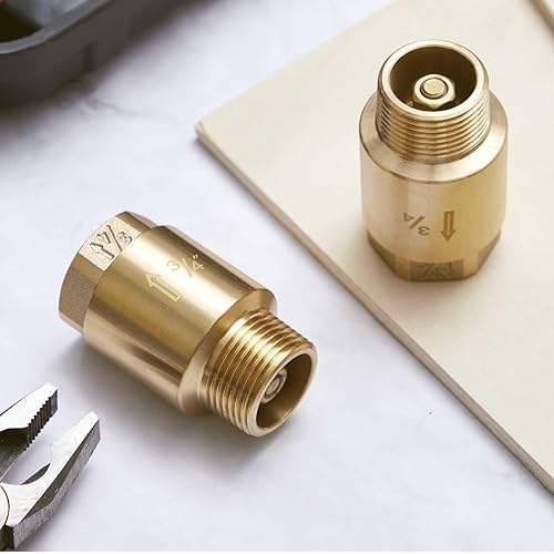 Miniatura 7 de Zonon 2 unids 34 pulgadas válvula de retención unidireccional latón sin retorno en línea válvula de retención con prevención de reflujo NPT macho en