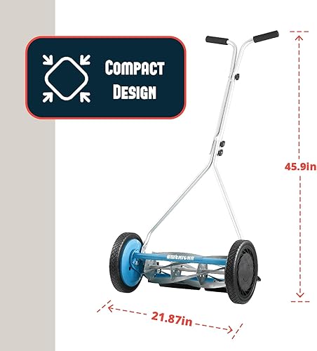 Miniatura 77 de American Lawn Mower Company 1204-14 Cortacésped de carrete de empuje de 4 hojas de 14 pulgadas, color rojo