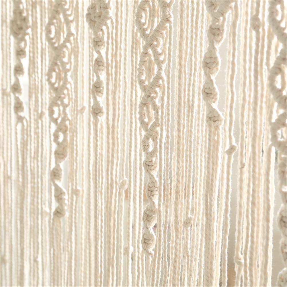 Tapiz de Pared de macramé, Cortina Colgante de Ventana de Puerta Boho Tapicería de Pared Tejida Hecha a Mano de algodón Decoración de Boho de Pared para apartamento Dormitorio Boda