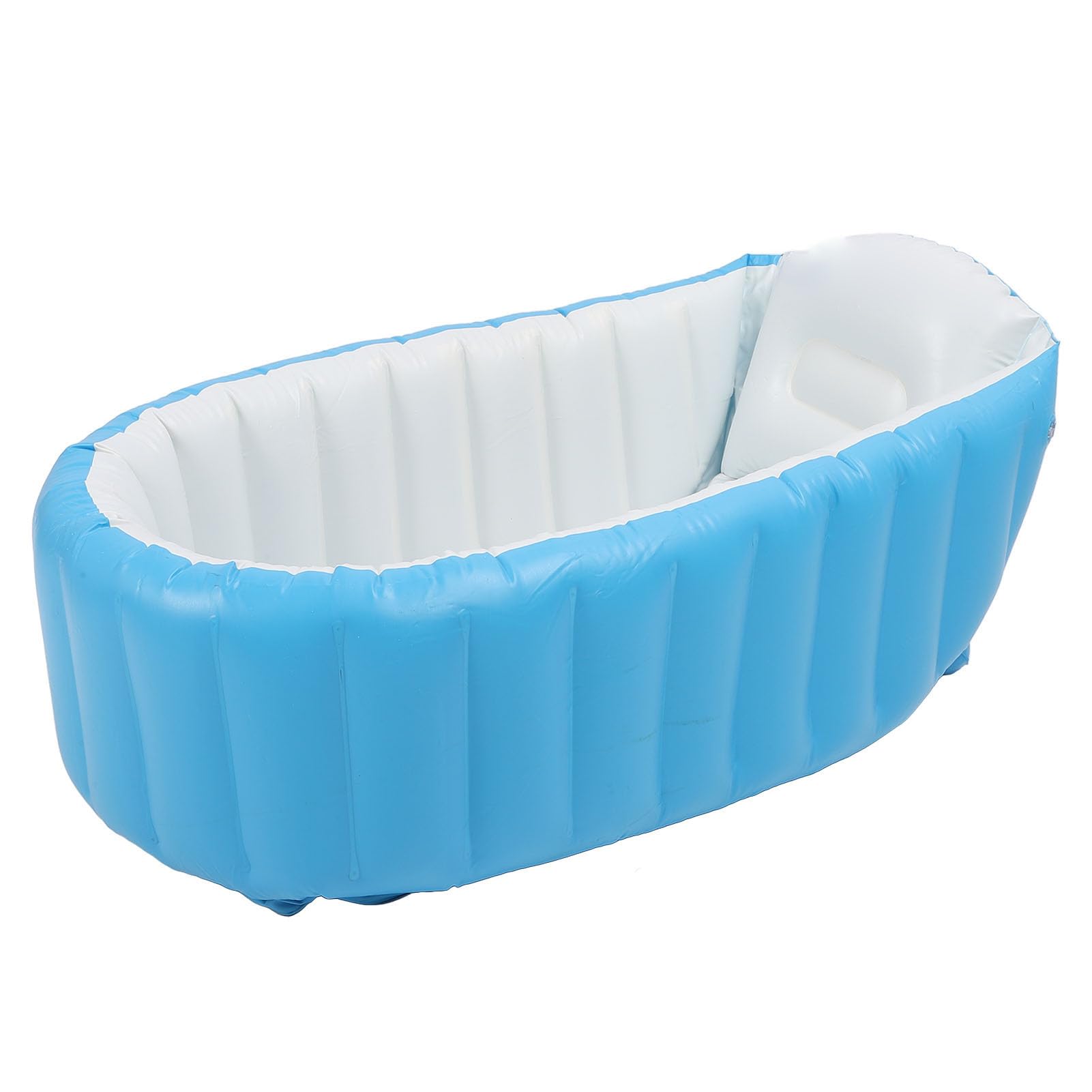 Vaschetta da bagno gonfiabile per bambini con pompa d'aria, anti-perdite, schienale ergonomico, vasca da bagno pieghevole per bambini, lavabo per doccia, per la casa all'aperto (Azzurro)
