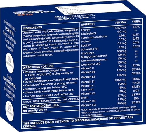 Image of Marnys Manviox Q10 | Premium Antioxidant, anti-ageing and fertility support supplement for both men & women with Co-enzyme Q10, Royal Jelly,vitamins, folic acid & Biotin| 20 drinkable vials