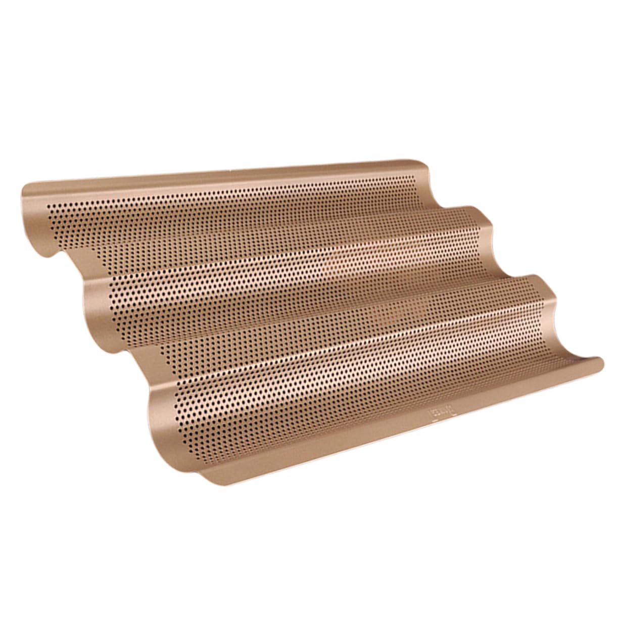 Garneck 1pc Nonstick French Baking Tray Three-slot Mould for Bread Heavy Steel Easy Demoulding Cleaning for Baking Gold Finish
