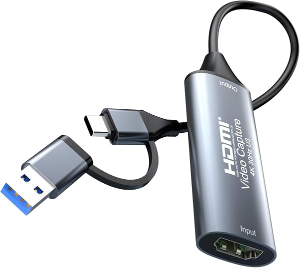 Tarjeta de Captura de Video HDMI 4K@30Hz/1080P@60Hz, Dispositivo de transmisión USB 3.0 y Type-C para Juegos/difusión en Vivo, aleación de Aluminio. - 1