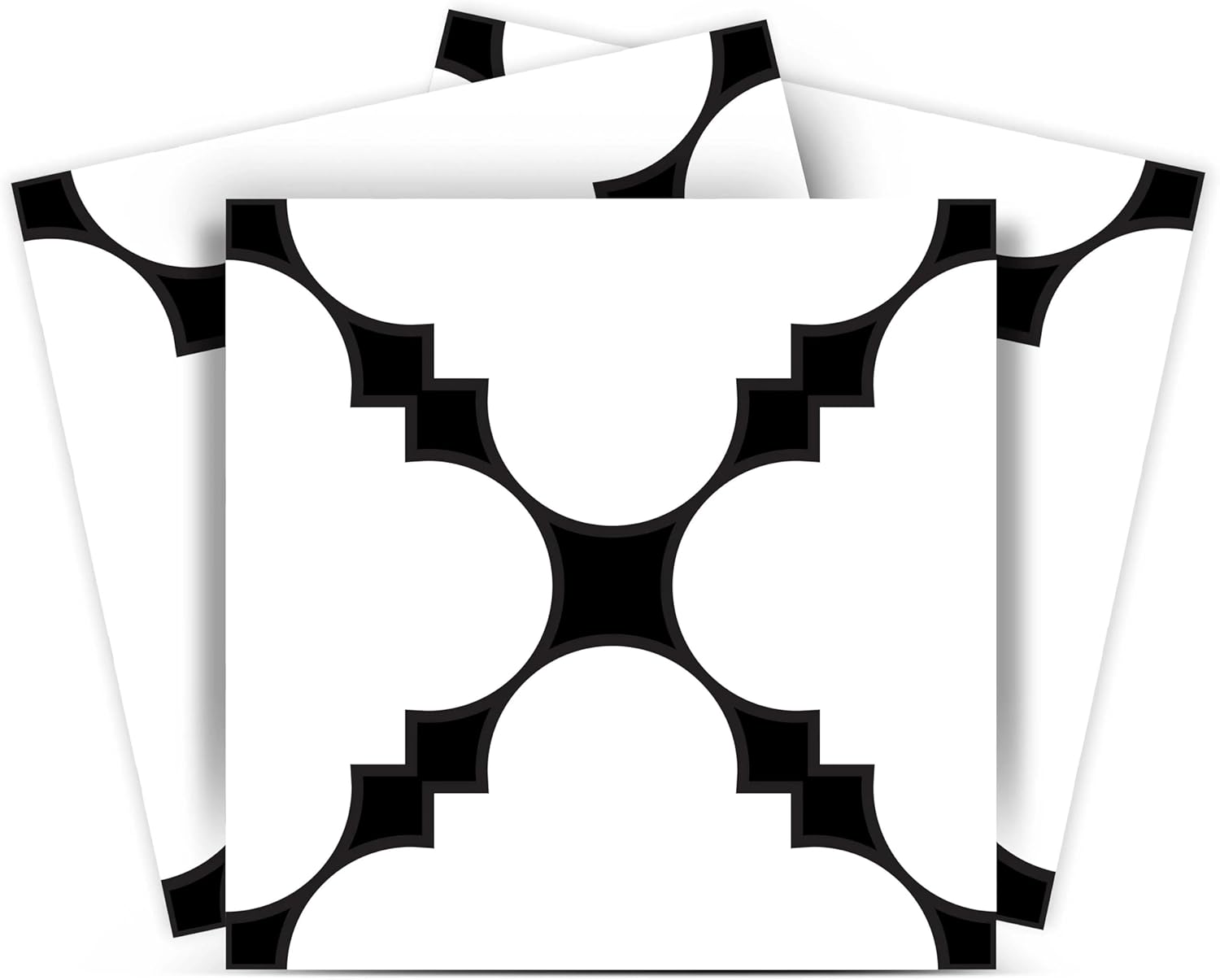Mi Alma Black and White Tile Stickers Peel and Stick Tile Stickers 24 PC Set backsplash Tile Decals Bathroom & Kitchen Vinyl Wall Decals Just Peel Stick Home Decor (X Tile Decals, 4x4 Inch)