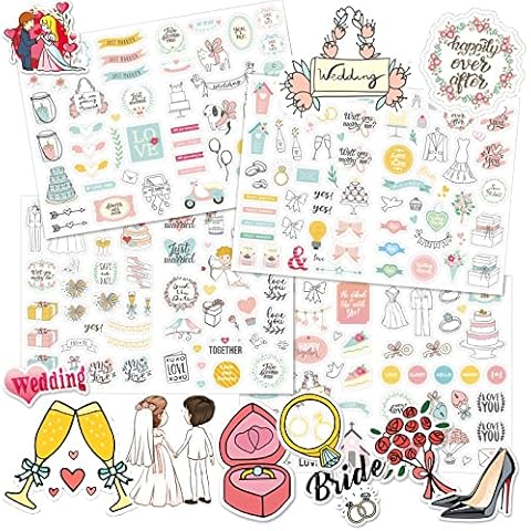 256Pcs Vintage Wedding Scrapbook Stickers Cover