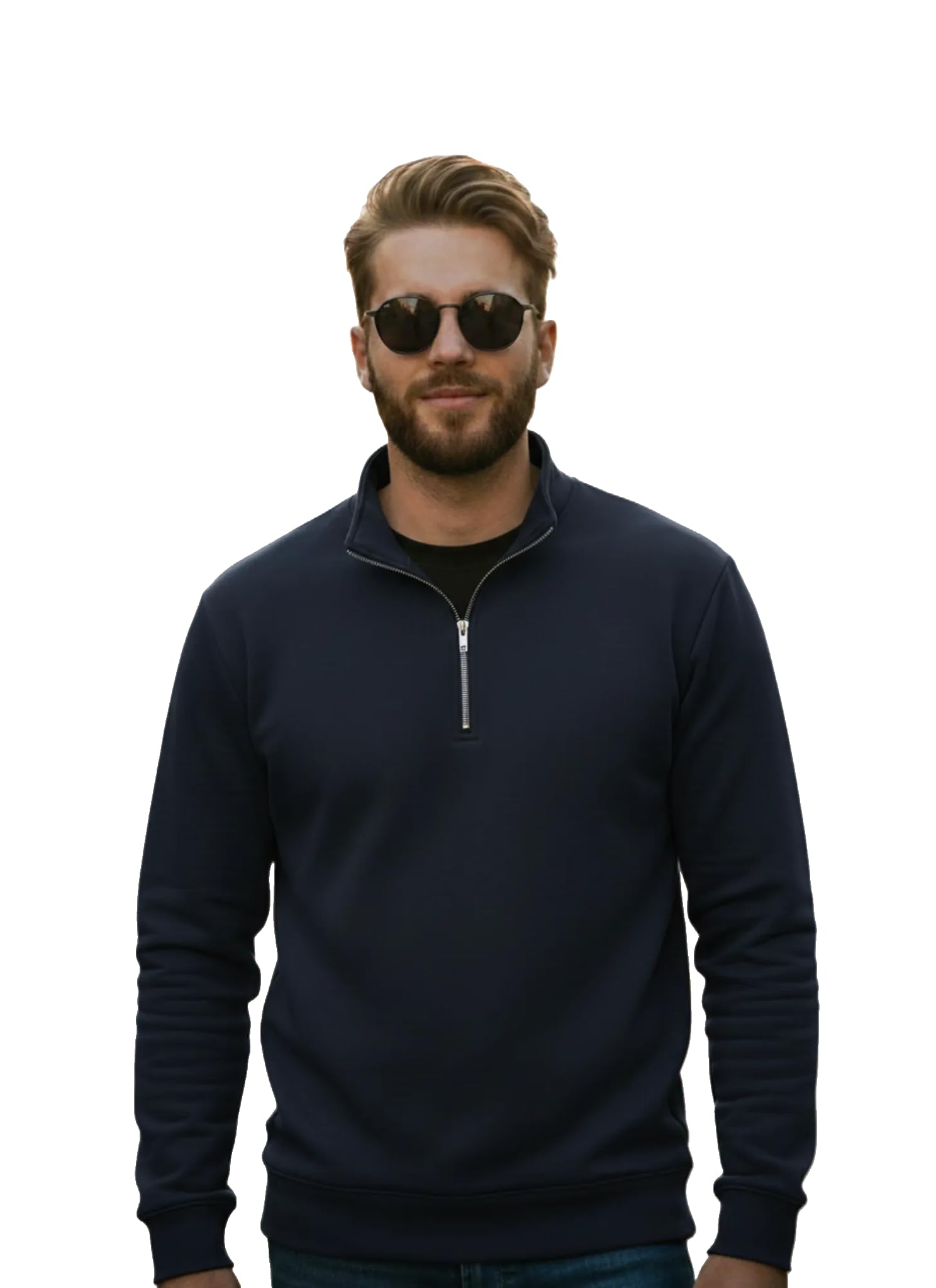 Men’s Fleece Half-Zip High Neck Sweatshirt | Warm & Stylish Winter Wear -JM4380