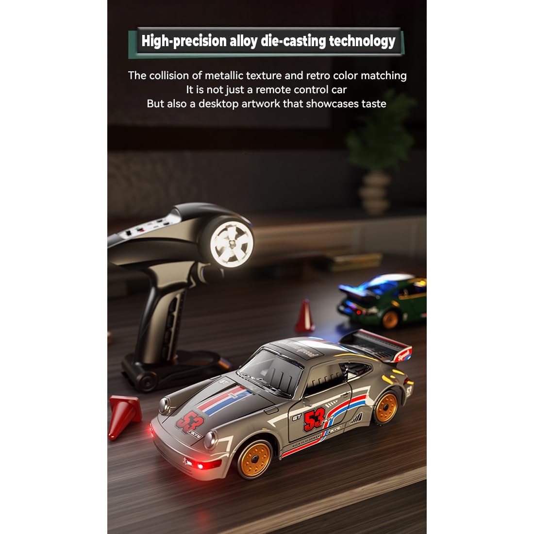 1/43 Drift RC Auto Mini, 2,4 G, w pełni proporcjonalny 4WD Drift RC Racing Car samochód sportowy z otwieranymi drzwiami, 18 km/h, stop metalu, samochód wyścigowy RTR