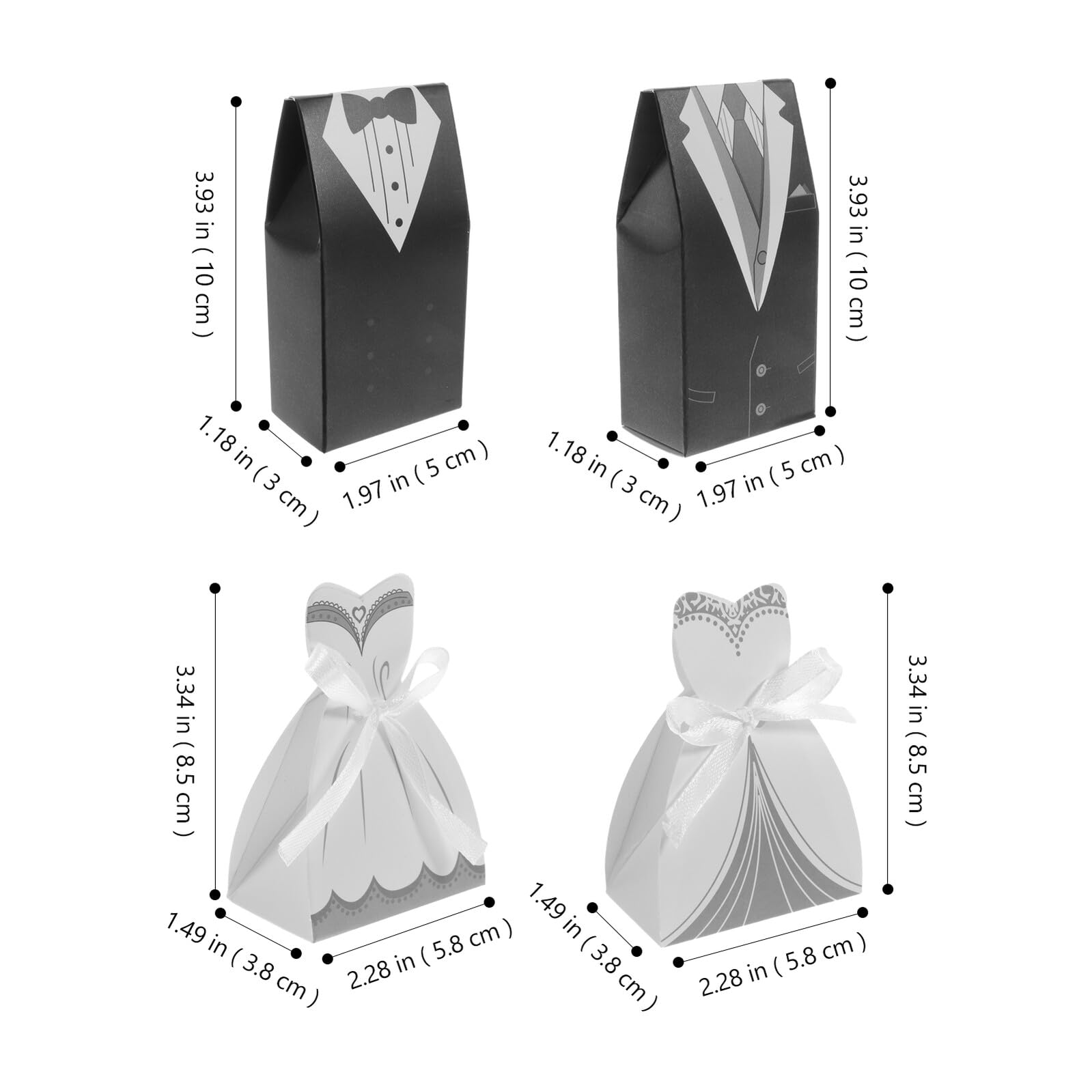 COHEALI 100 Scatole Regalo Matrimonio in Carta Nastrino di Seta, Leggere ed Eleganti, Perfette per Bomboniere e Regali per Ospiti a Feste e Banchetti