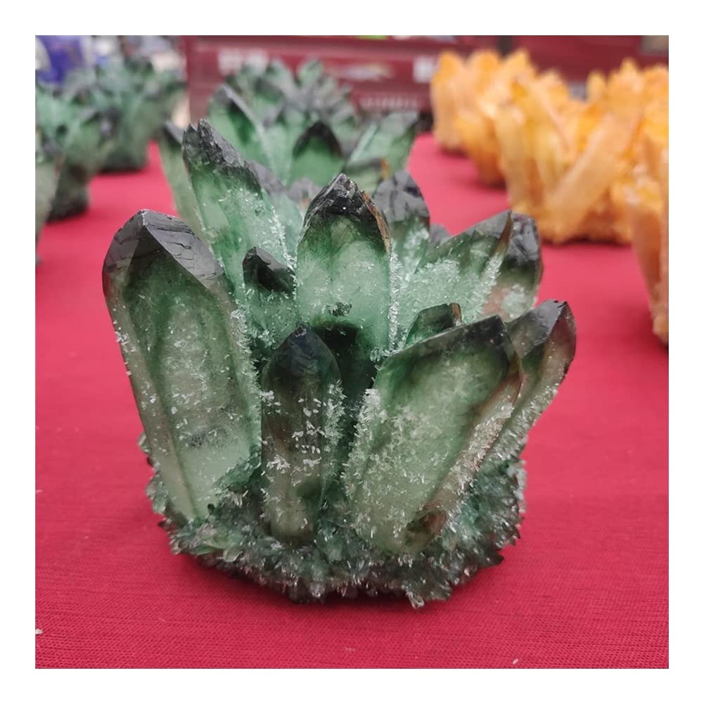 Salud y hogar 1 unids Natural Green Ghost Fantasma Fantasma Cuarzo Croquete Catrizaje Curación Espécimen Decoración de la Boda Aquarium (Size : 700-800g)
