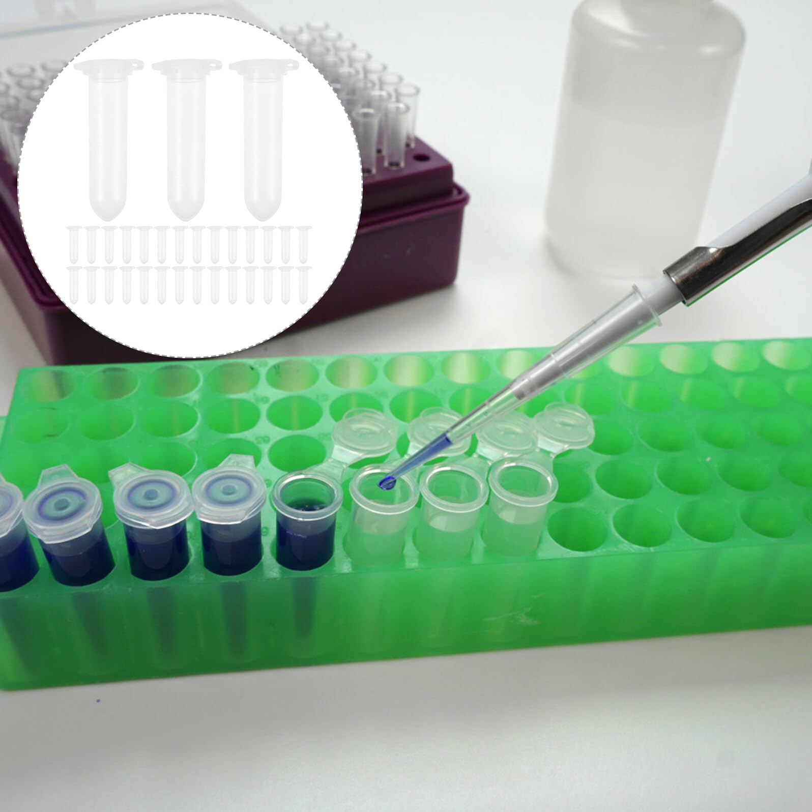 FRCOLOR 500 Labor Zentrifugenröhrchen aus Kunststoff mit Schraubdeckeln Leicht Auslaufsicher Kompakt Geeignet für Molekularbiologie Chemie und Probenlagerung im Labor