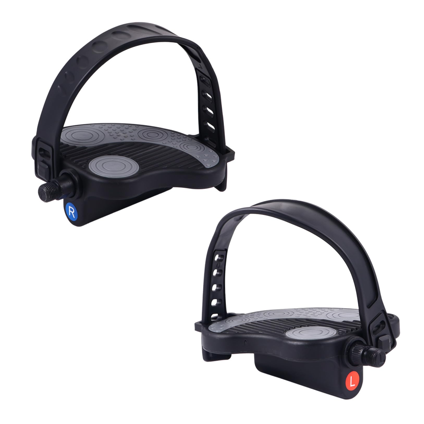 Pedales de Bicicleta Estática con Correa y Hebilla, Plataforma de Plástico Antideslizante, Rodamientos Sellados para Mayor Eficiencia de Pedaleo, Varios Estilos