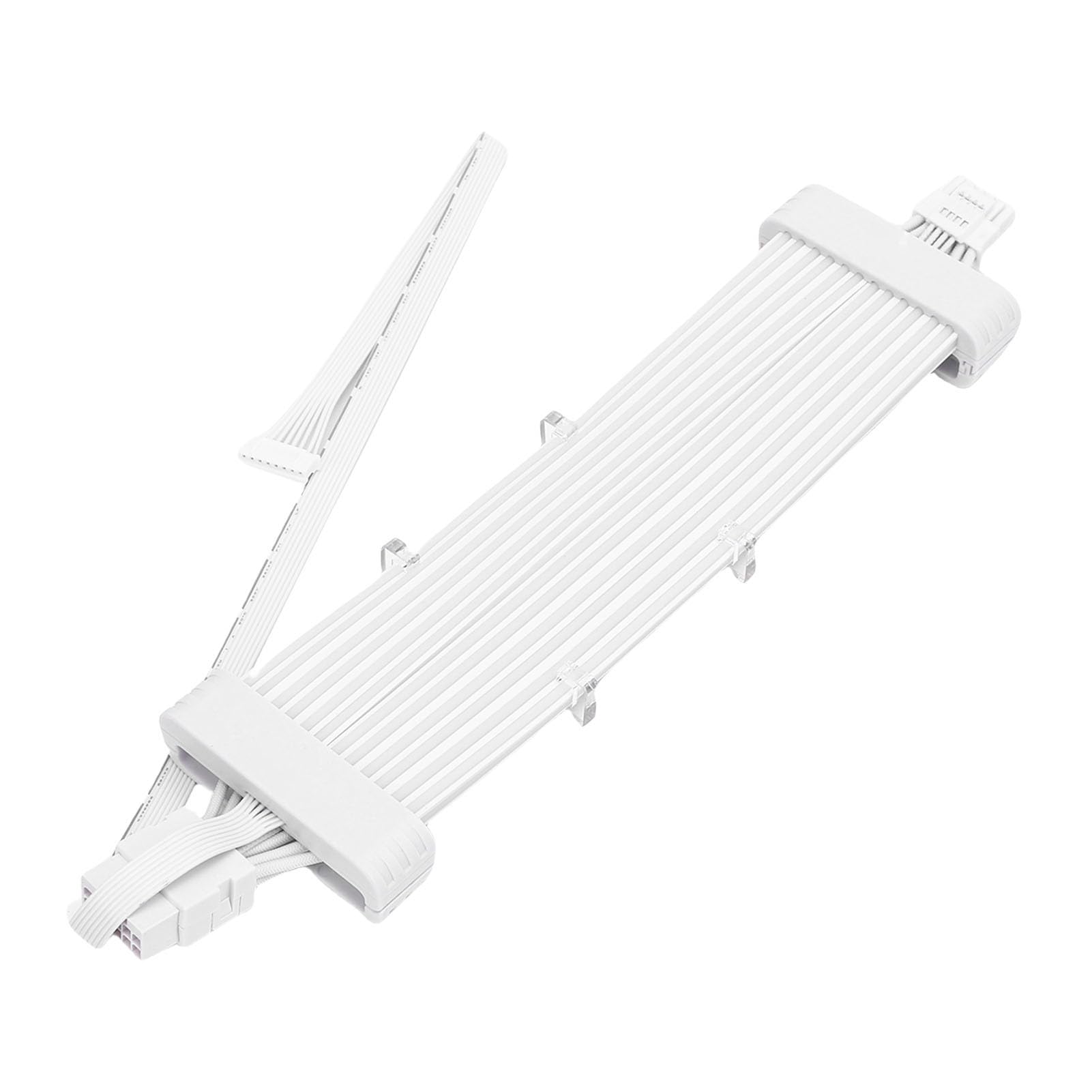 Aramox Cable ARGB PSU, Cable de PC ARGB Tejido de Silicona con 120 LED 9.6W Iluminación de 16 Pines y 8 Pines para Extensión de Fuente de Alimentación de Placa Base y Decoración de Caja de