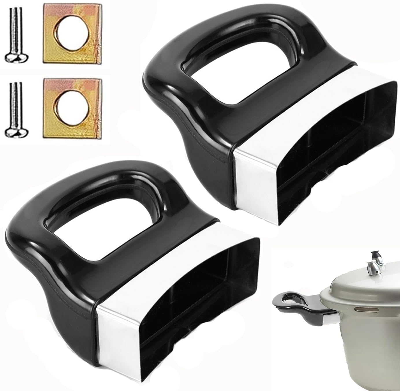 Zpeiran Pan Side Handles Replacement, 2pcs Pan Handles Ear Cooking Pan Panhandle,Pressure Pan Handles Ear Replacement for Home Kitchen Saucepan Cookware Cooker Steamer Sauce Pot