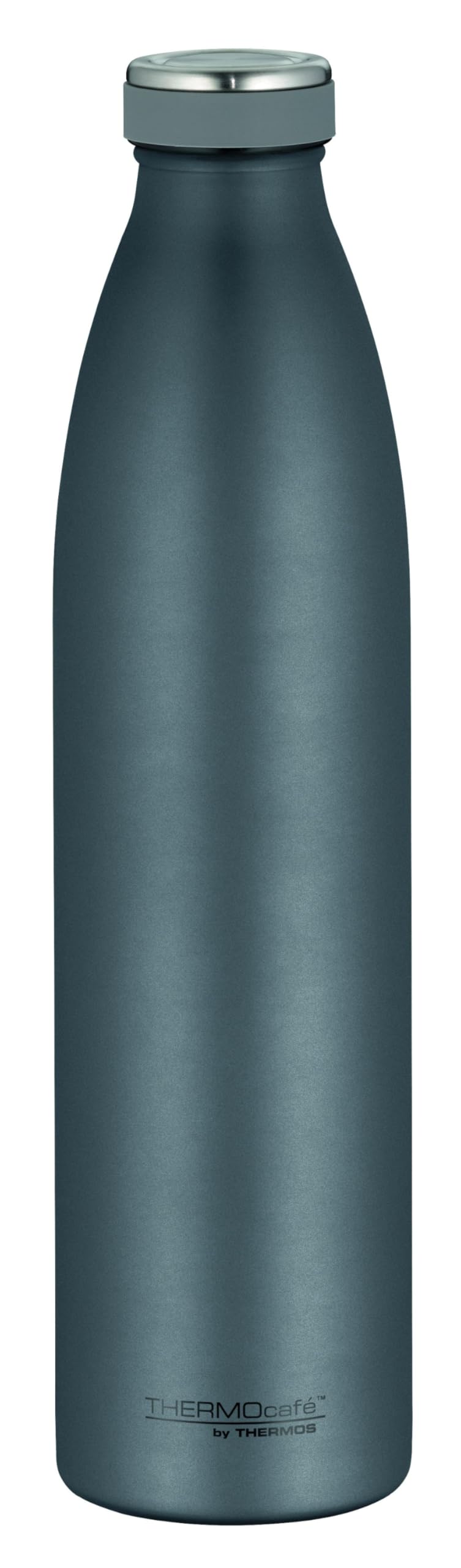THERMOcafé by THERMOS TC Bottle Graphite Grey mat 1.00 l, Insulated Bottle Made of Stainless Steel, Carbonated Proof, 12h hot 24h Cold, Leak-Proof, for School, on the go and Office