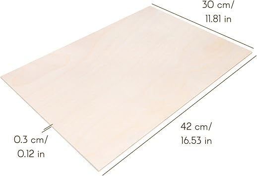 Creative Deco 3 x A3 Sperrholzplatte 3mm 420 x 300 (+/- 2) mm Holz Kunsttafeln Leinwand zum Bemalen Birkensperrholz Dünne holz-Zuschnitte Perfektes Blatt für Laubsäge Brandmalerei