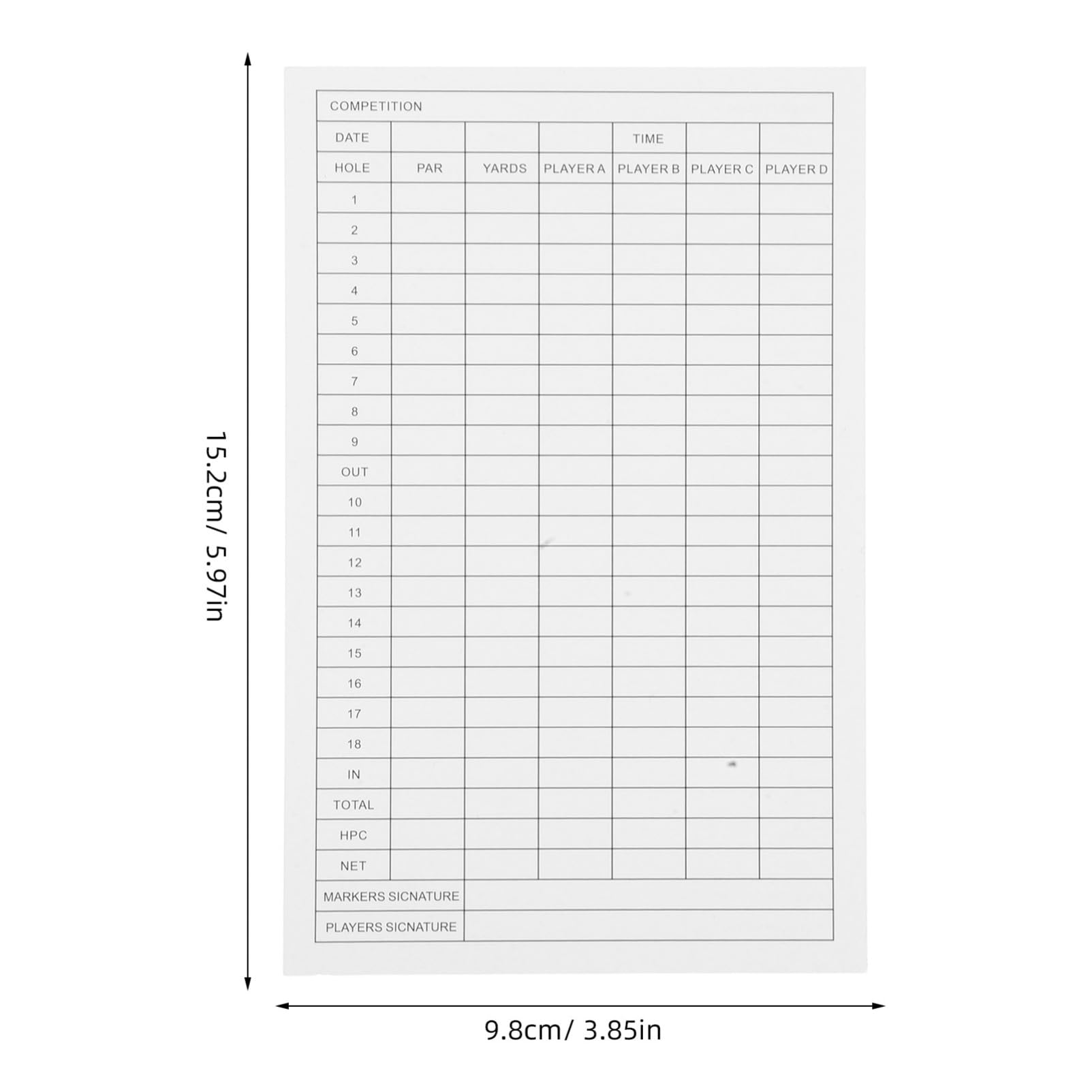 ibasenice 30Pcs Portable Golf Scorecards Lightweight Coated Paper Design for Tracking Sports Accessory for Golf Enthusiasts and Competitions