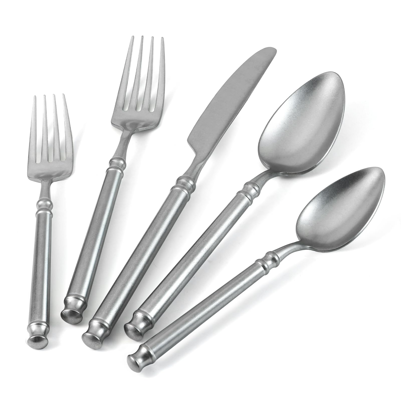 DEACORY 18/10 Stainless Steel Vintage Distressed Finish Set