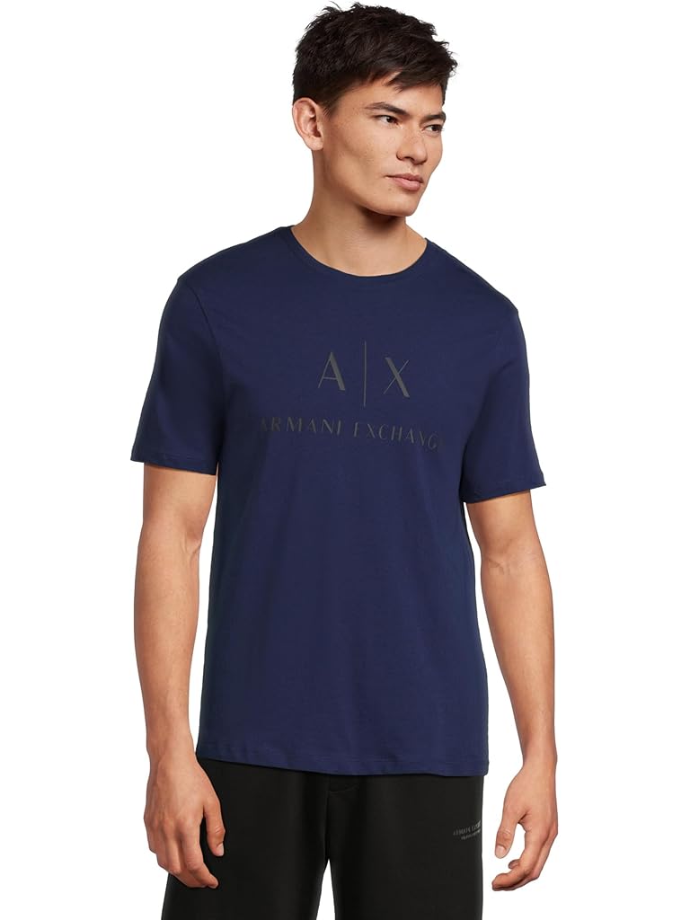 Blue Armani Exchange Slim Fit Chest Logo T-shirt