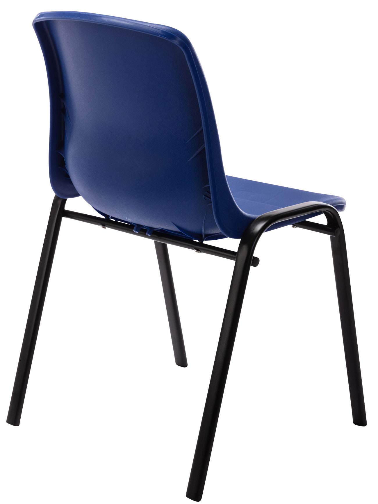CLP Set 4x Sedie Impilabili Polipropilene Nowra I Sedie Ospite Ufficio Con Telaio In Metallo E Carico Max 120 KG, Colore:blu