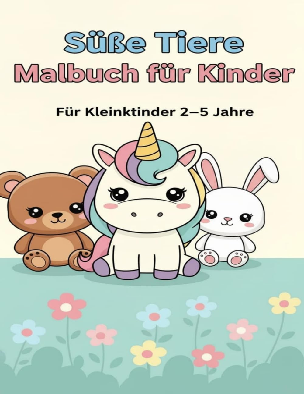 Süße Tiere Malbuch für Kinder: Für Kleinkinder 2–5 Jahre | Einfaches Ausmalbuch mit niedlichen Tieren
