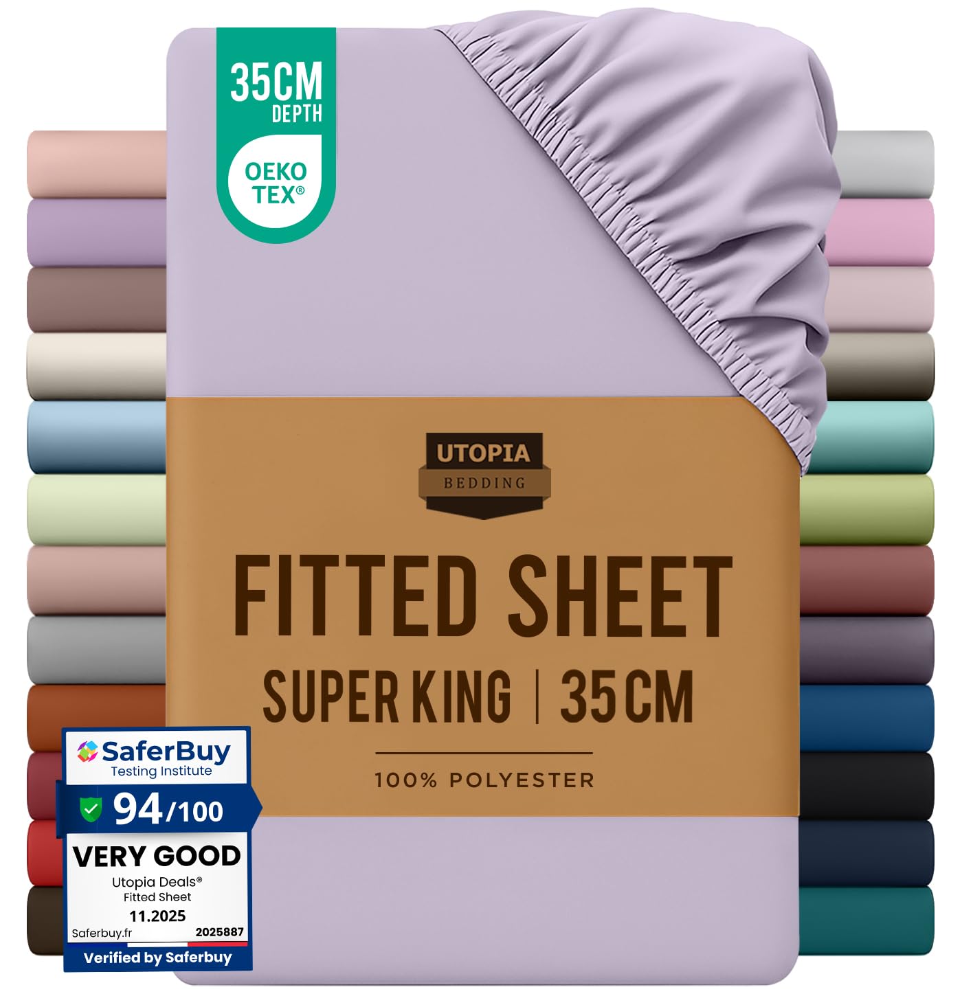 Utopia Bedding Fitted Sheet King, White - Deep Pocket 14 inch (35 cm) - Easy Care - OEKO-TEX Certified - Soft Brushed Microfibre Fabric - Shrinkage and Fade Resistant - Bottom Sheet — view 122