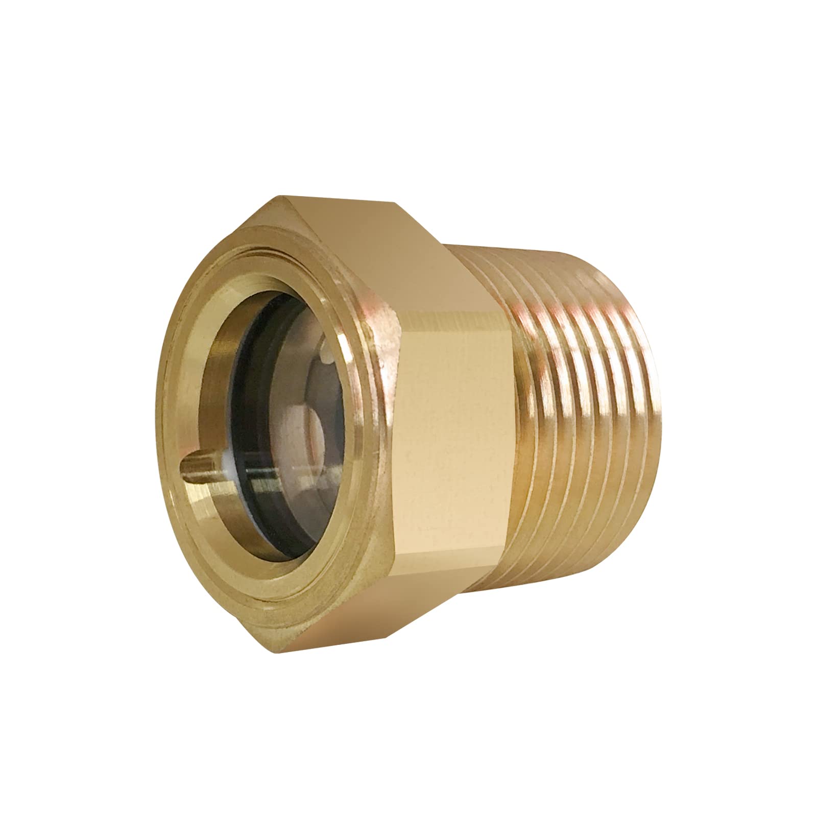 1pc M60x2 Metric Male Oil Level Sight Glass Window round Head For 1'' NPT Male  Hex 1pc M42x1.5mm Male Hex Oil Level Viewer Sight Glass Window Air Com