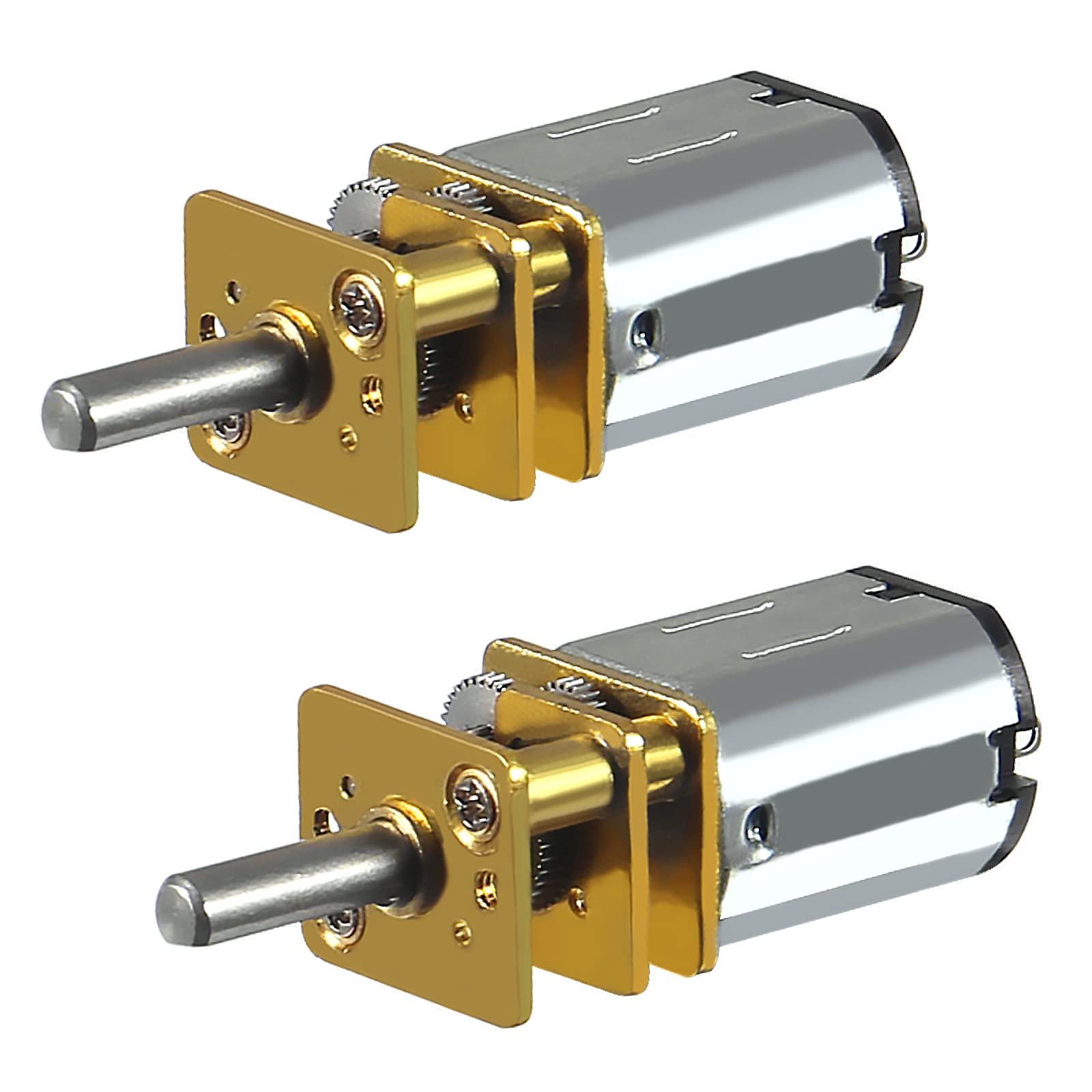 AITIAO 2Pcs DC 12V 1000RPM N20 High Torque Speed Reduction Motor Micro Gear Motor with Metal Gearbox Motor for RC Car, Robot Model, DIY Engine Toys