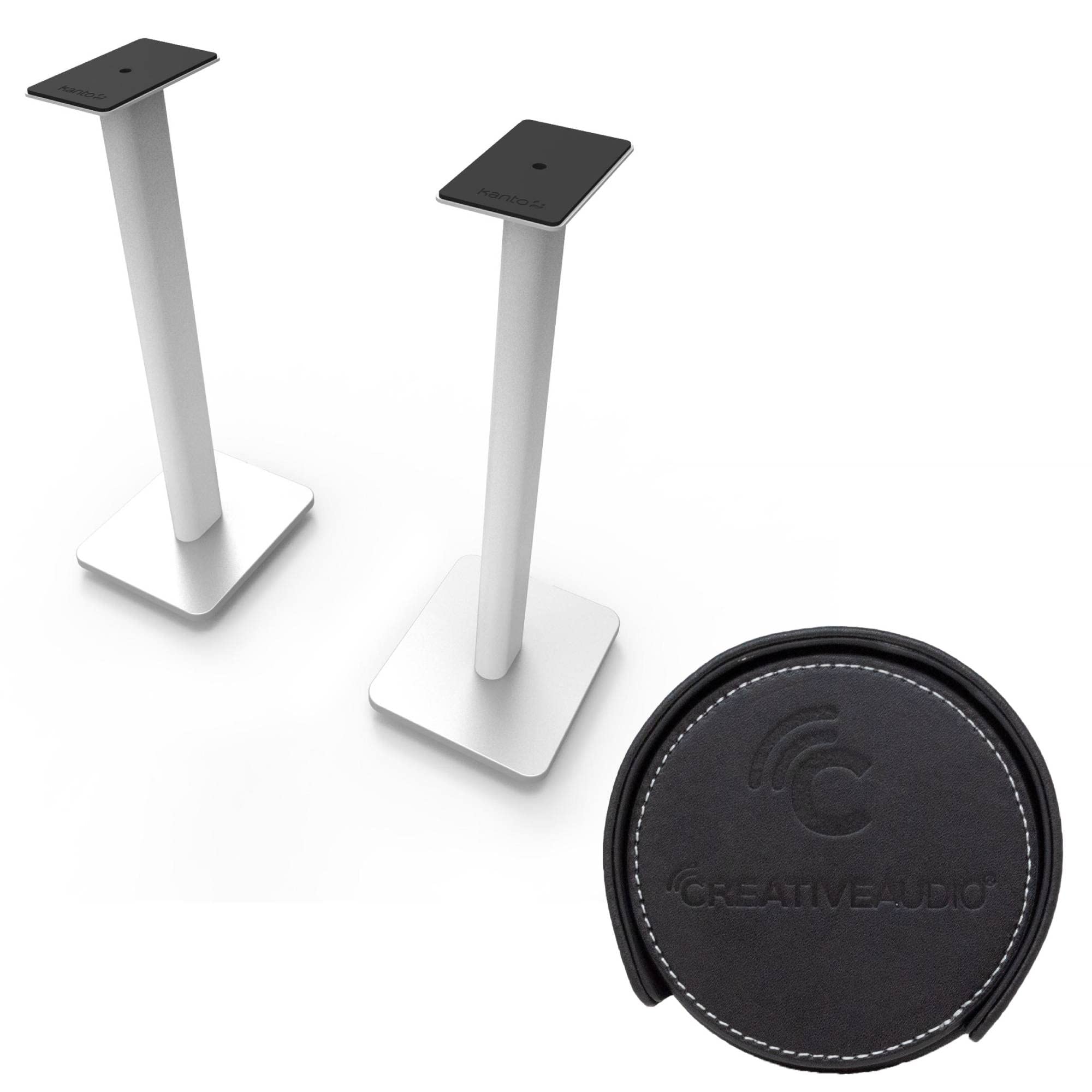 Kanto YU6MW YU6 White Powered Bluetooth Bookshelf Speaker System w/ SP26PLW 26