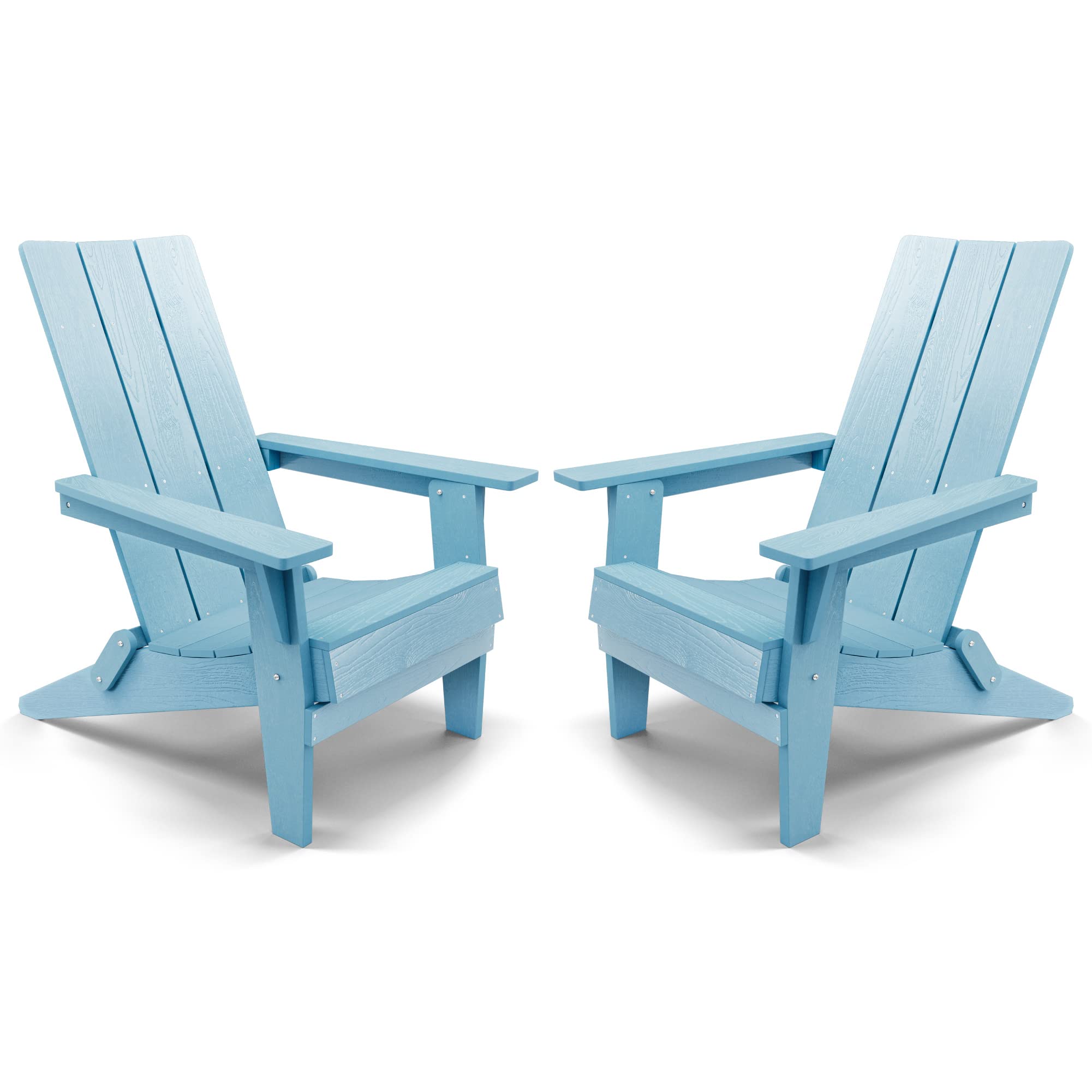pool blue plastic adirondack chairs