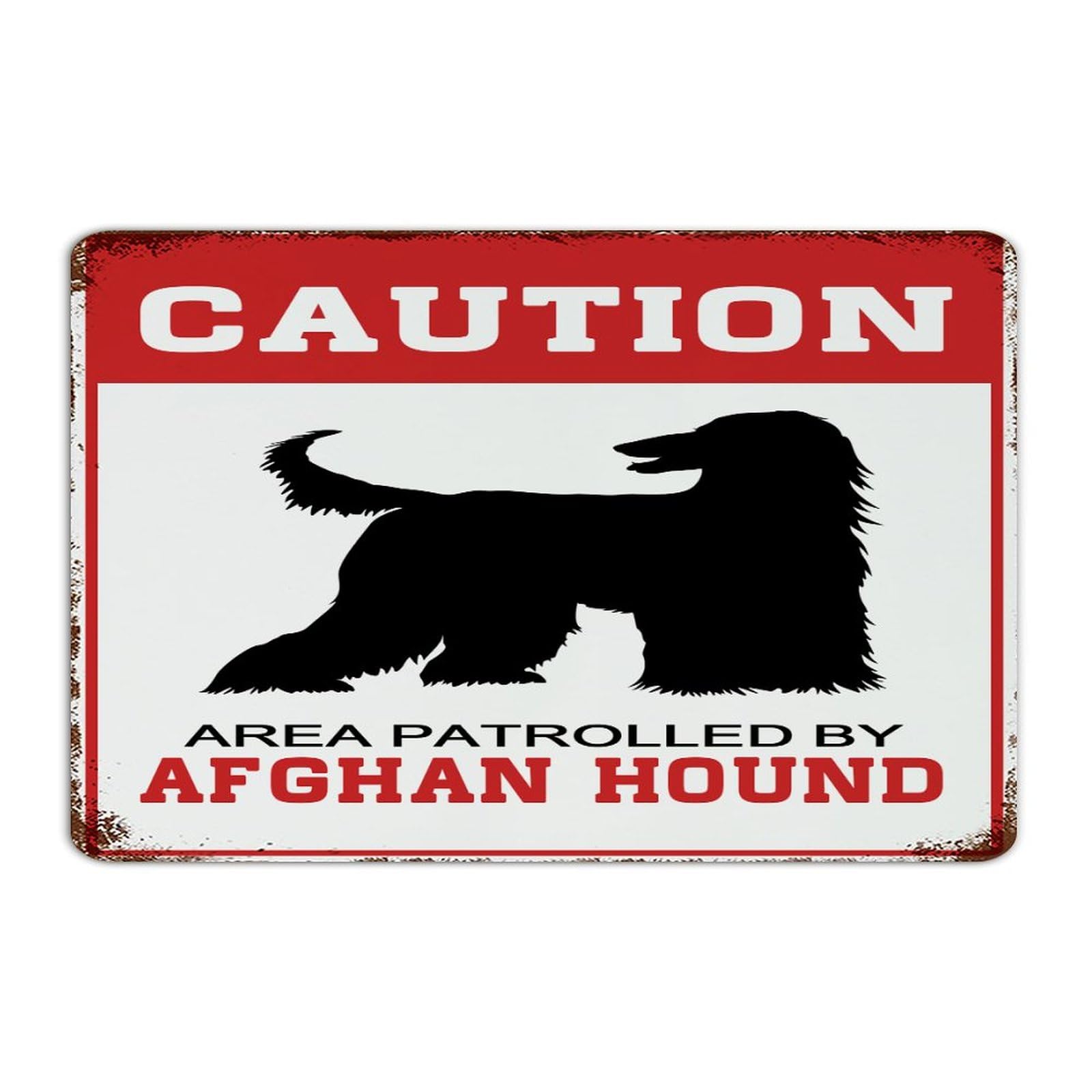 Plaque métal vintage Afghan Hound pour habiller un mur vide de garage ou de bar