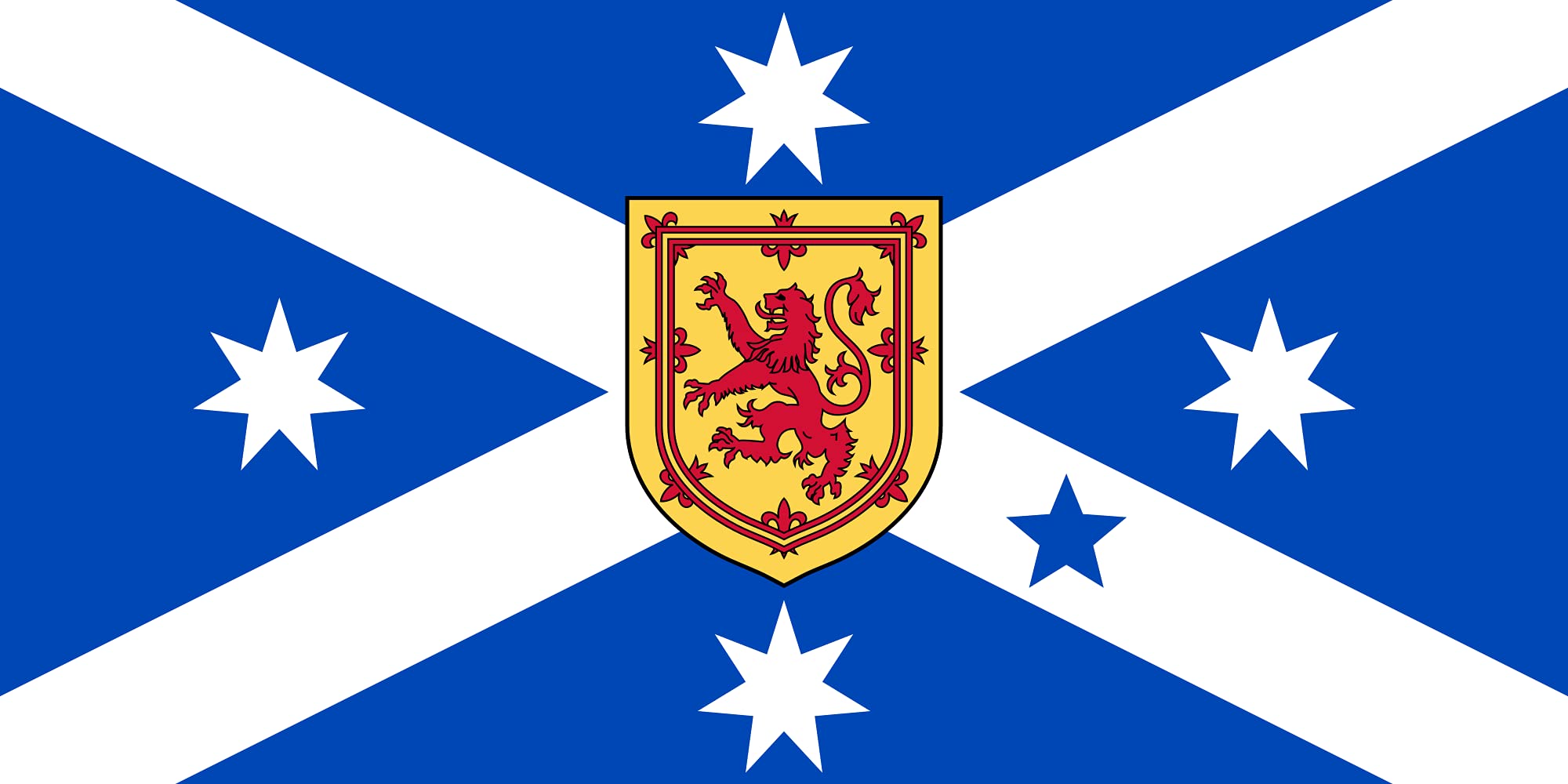 magFlags Flaga XL Australian Scottish-Heritage | Scottish Australian | Flaga krajobrazu | 2,16 m² | 23 m2 | 100 x 200 cm | 40 x 80 cali - 100% Made in Germany - Trwała flaga zewnętrzna