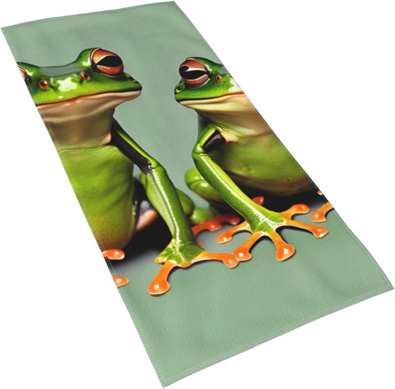 Funny Green Frogs 1 Print Hand Towels for Kitchen, Decorative Bathroom Towels Decor Farmhouse Cute for Men Women Gifts