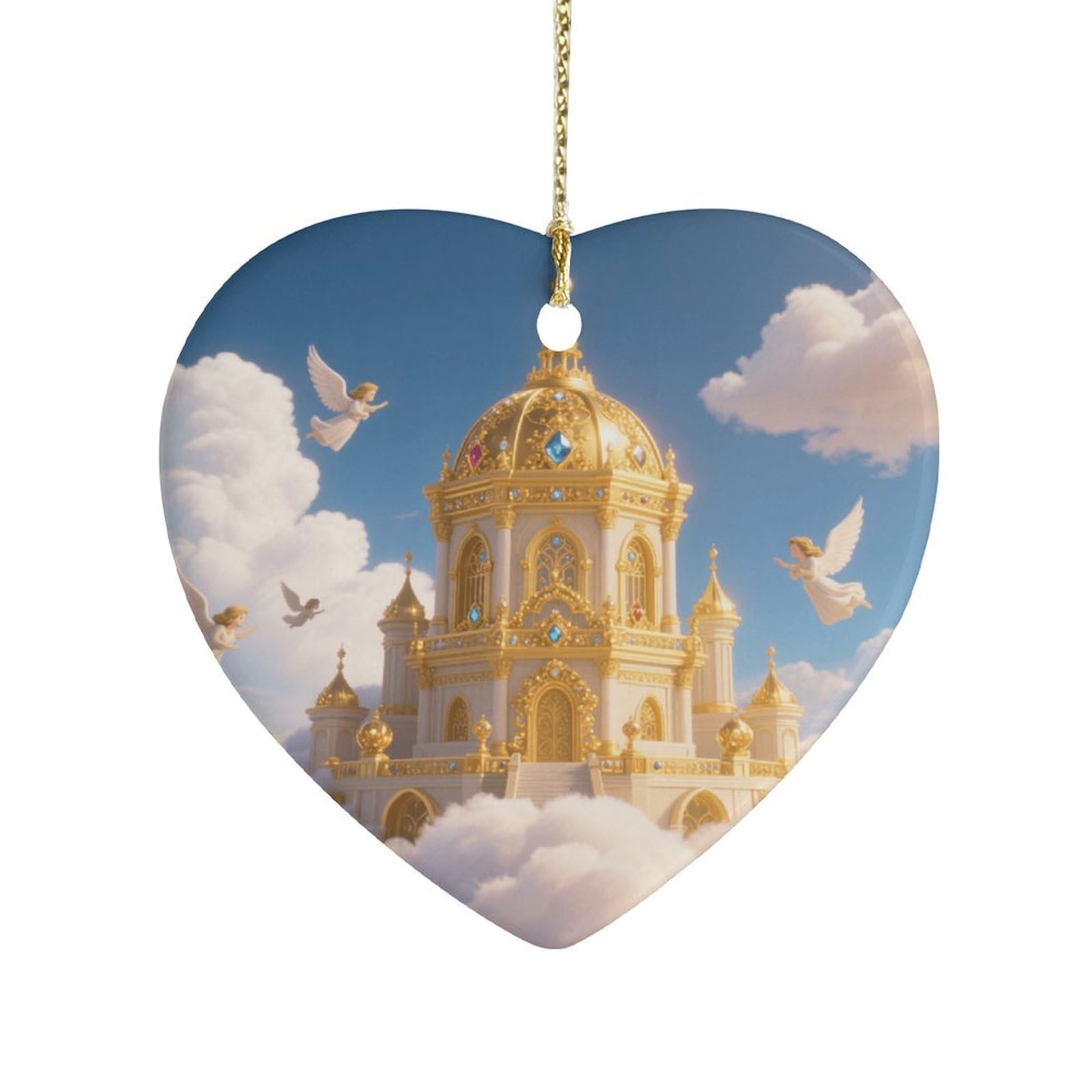 Fekiloot Style Golden Palace Kingdom Ceramic Ornament Home Decor Keepsake