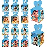 GANKTOWCOY 16pcs Moana Party Favor Gift Boxes, Moana Birthday Party Supplies Goody Bags Candy Gift Bags for Girls Boys Moana Birthday Party Decorations