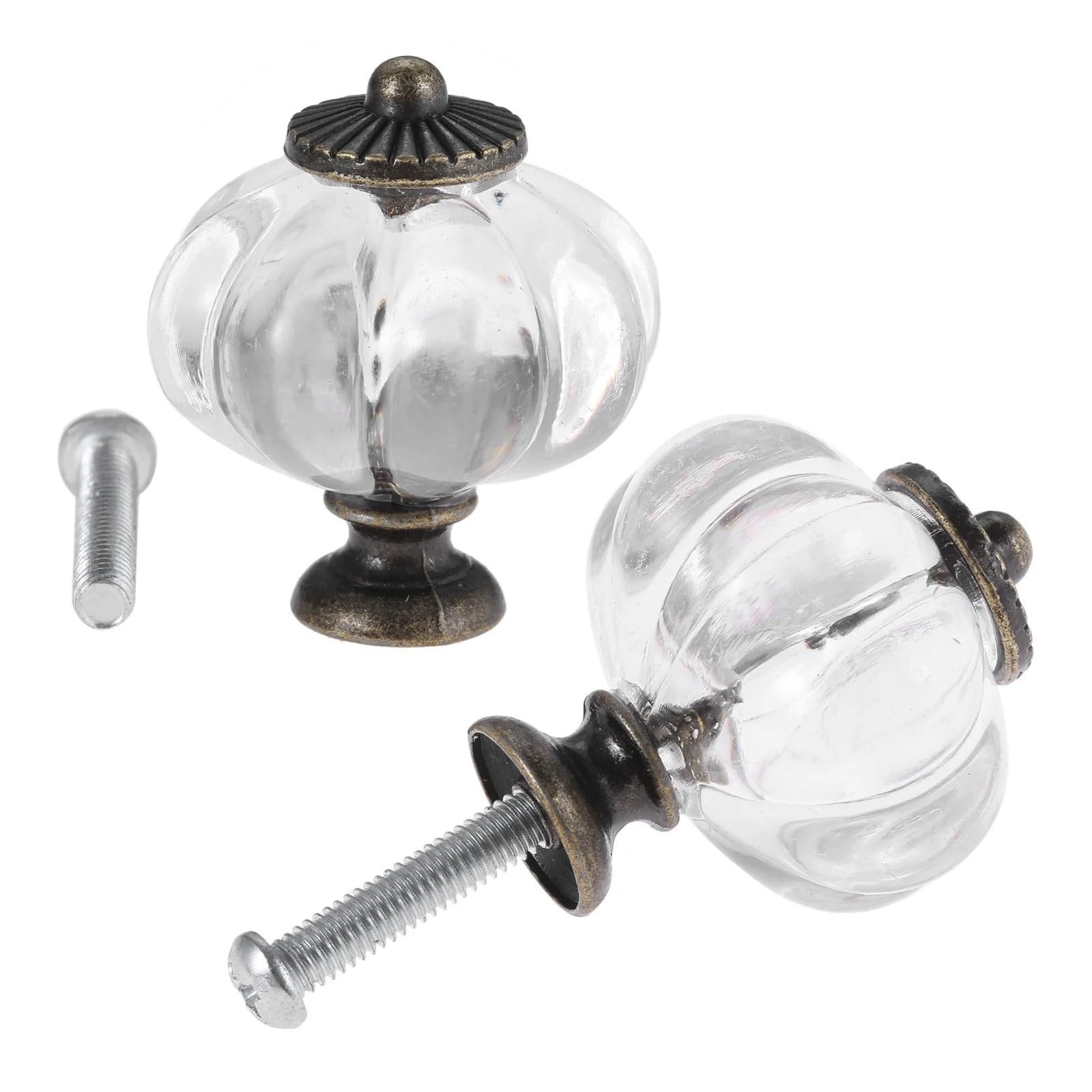 Bouton de meuble citrouille en acrylique blanc et zinc pour tiroir de commode