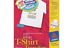 Avery White Inkjet Iron-On Transfers for Light-Colored Fabrics