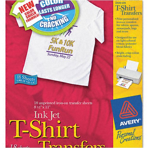 Avery : Personal Creations Inkjet Light T-Shirt Iron-On Transfers, White, 18 Sheets/Pack -:- Sold As 2 Packs Of - 18 - / - Total Of 36 Each #TOP7