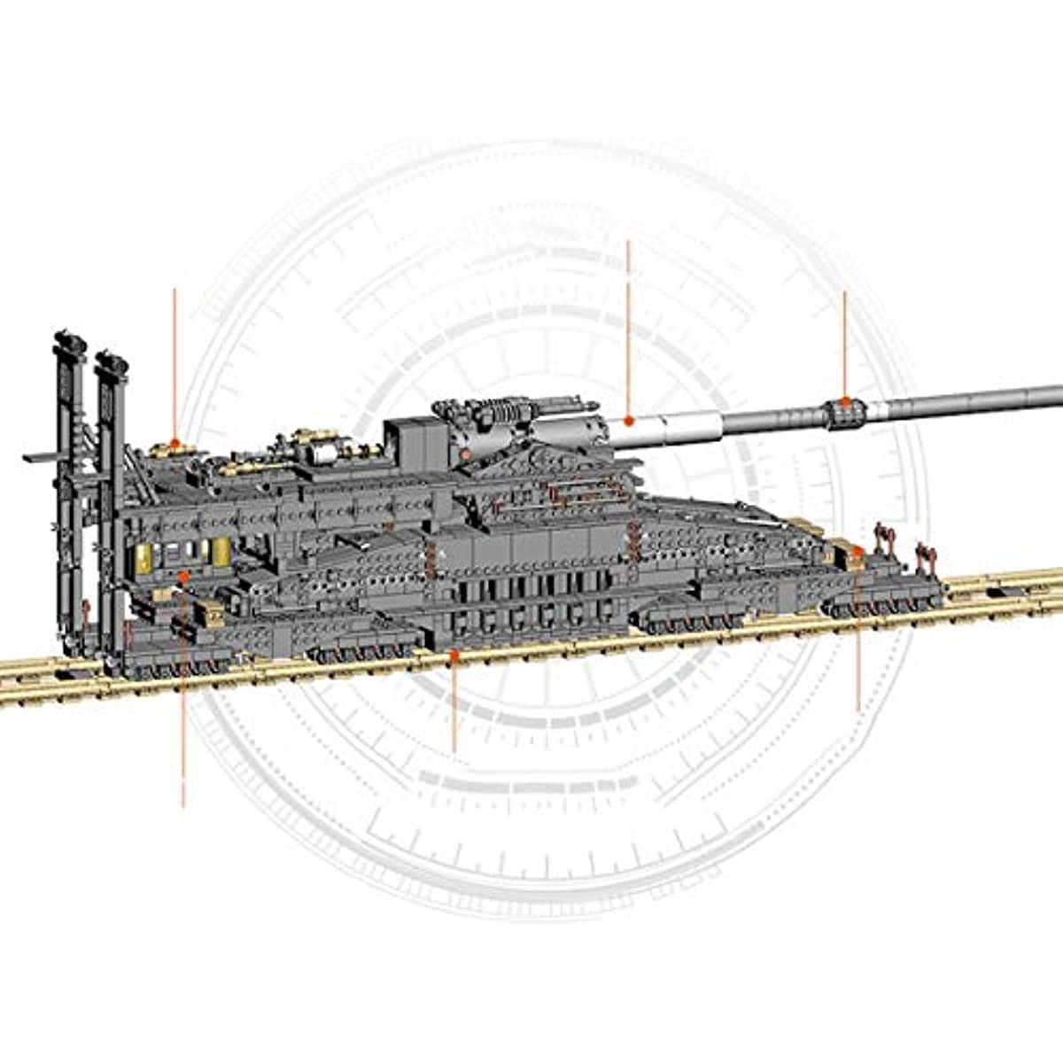 Technik, set di mattoncini da costruzione 3 in 1, 3800 mattoncini da costruzione 1:72, modello militare con 8 minifigure, compatibile con L*go Technic