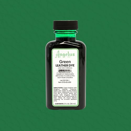 Vista 7 de Angelus Tinte para cuero – Tinte flexible para cuero para zapatos, botas, bolsos, manualidades, muebles y más, 3 onzas, Dauber incluido (verde)