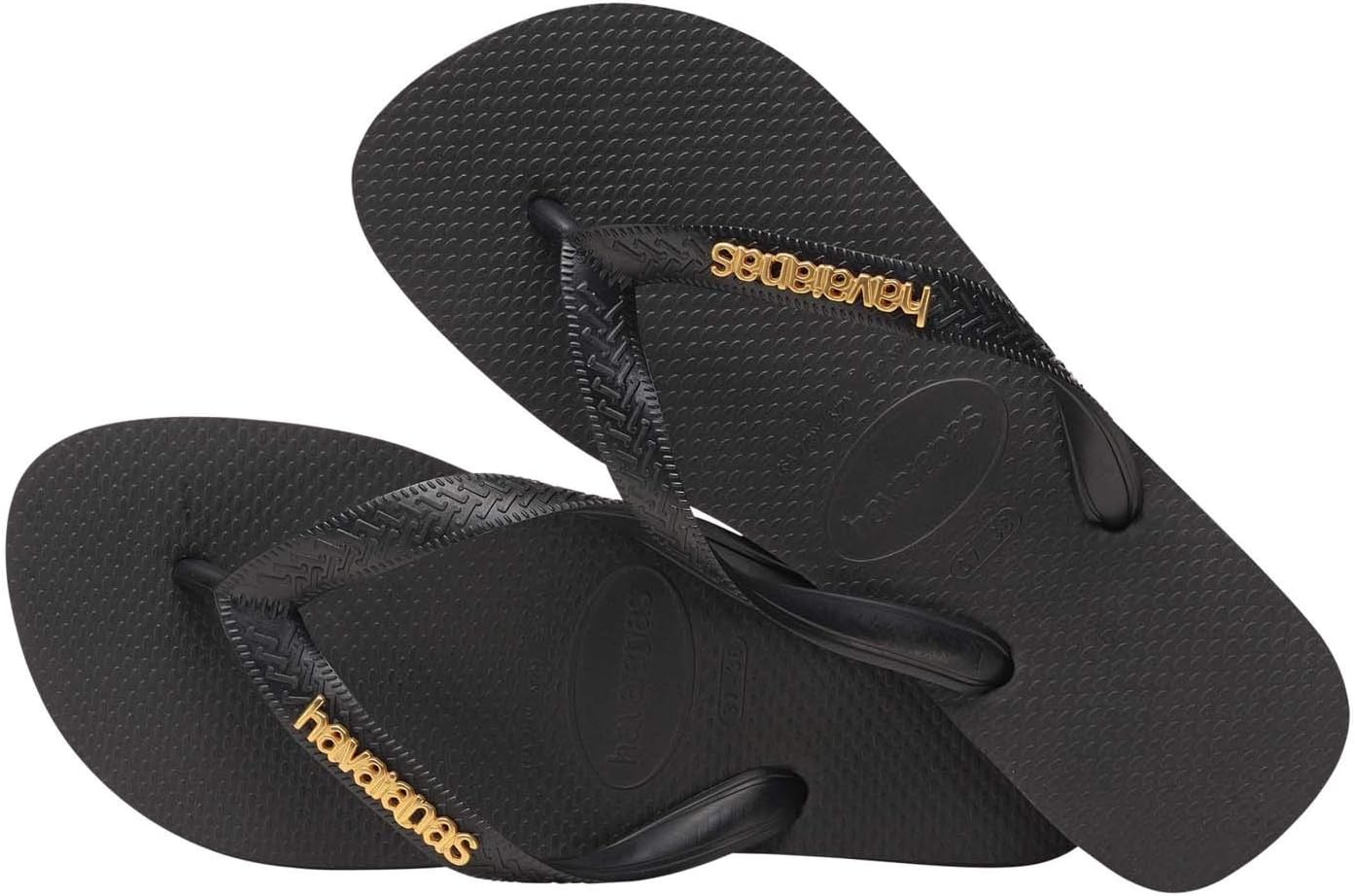 Havaianas Logo Metallic Slippers 33/34 EU Black/Black